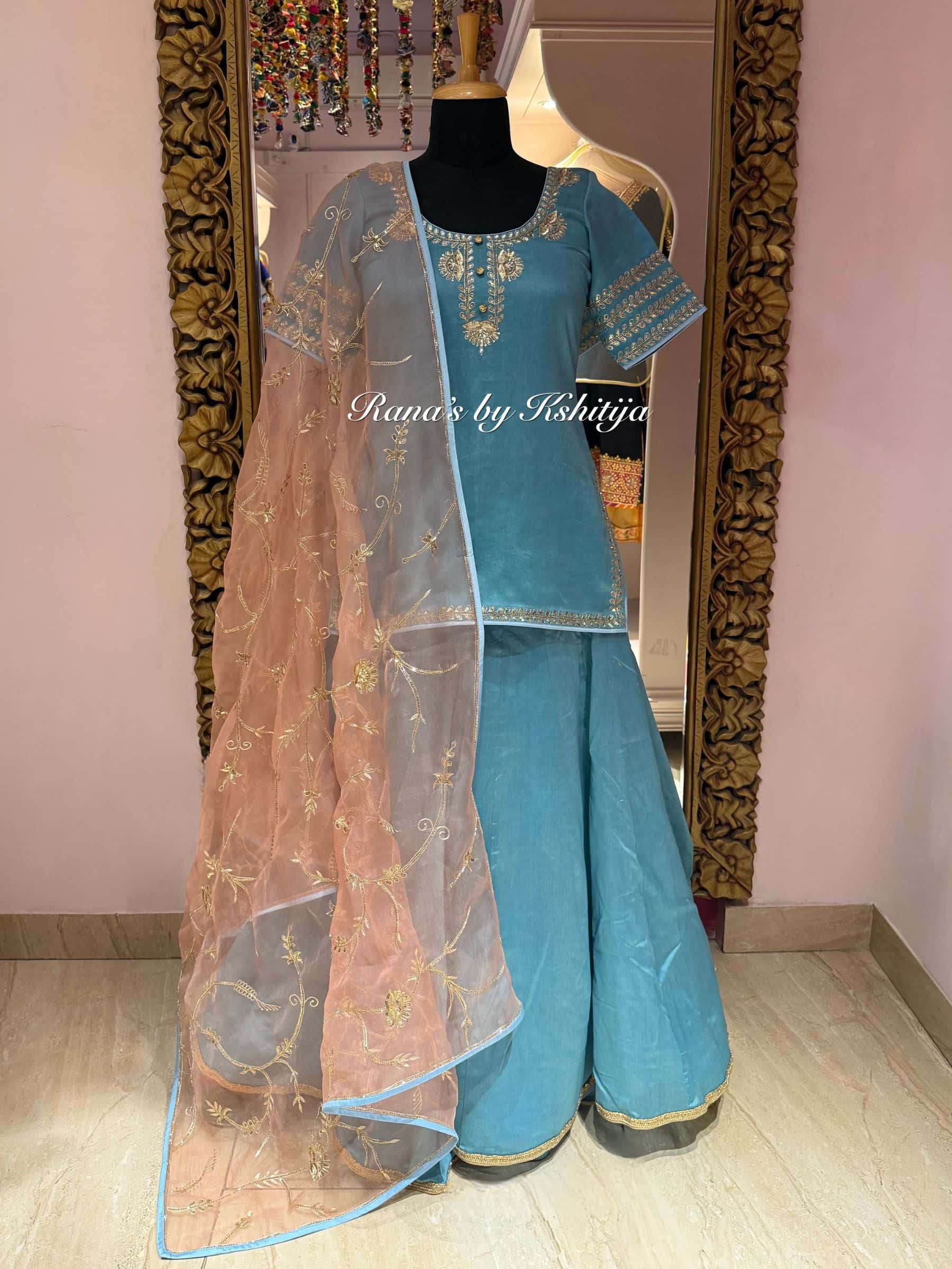 Aari Handworked Designer Palazzo Suit thumbnail 2