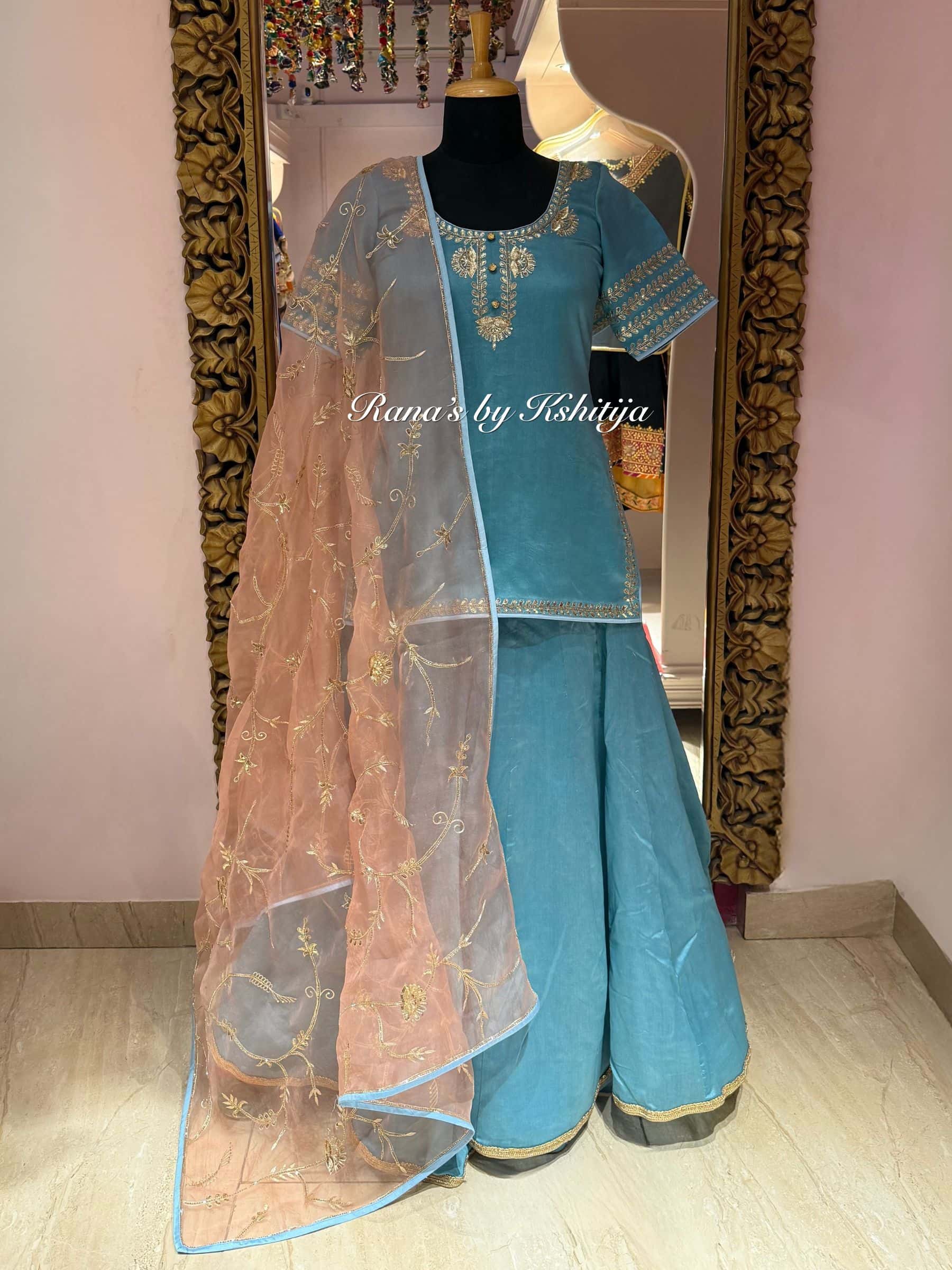 Aari Handworked Designer Palazzo Suit thumbnail 3