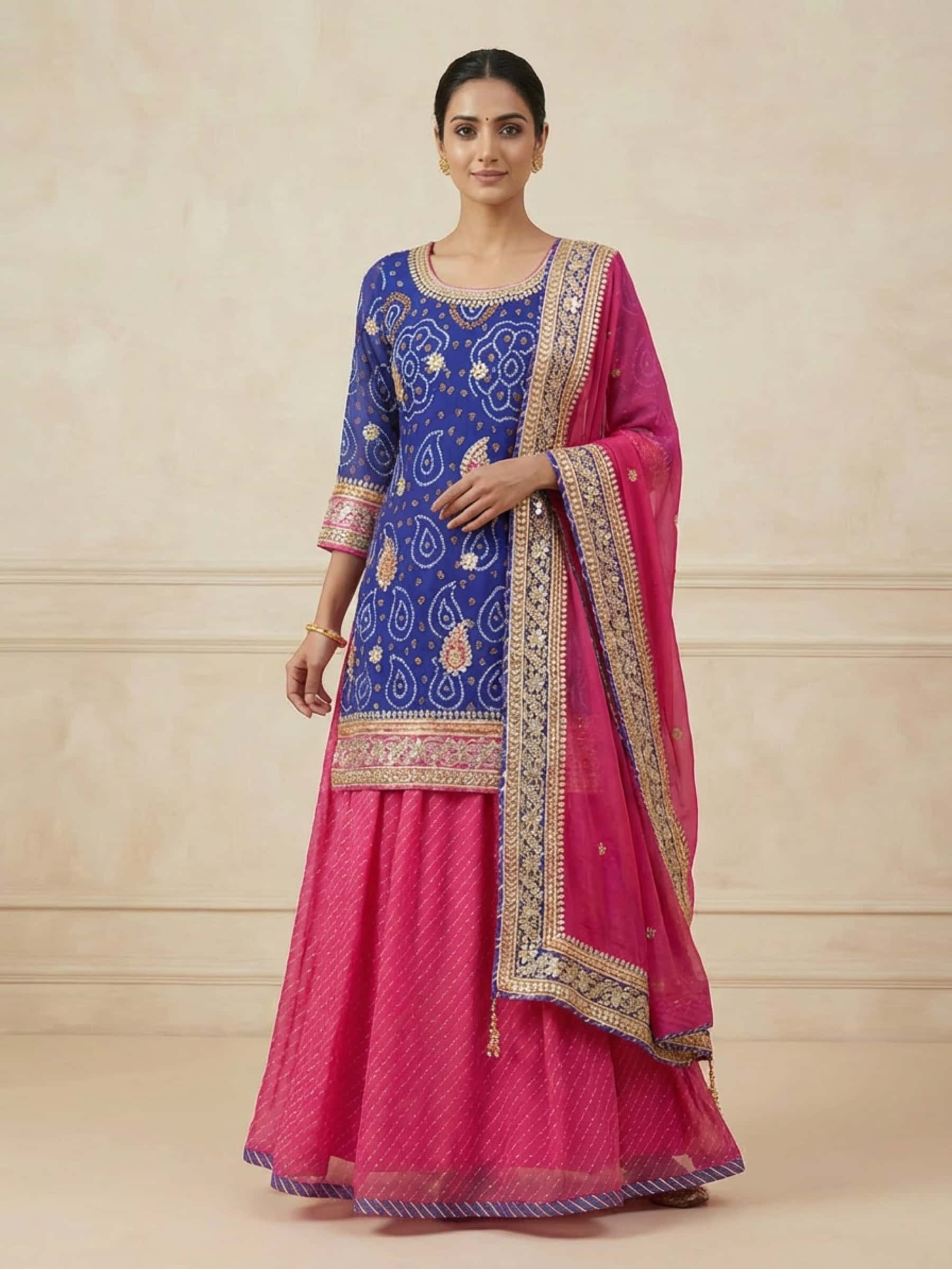 Bandhani Leheriya Floor Length Dress - Image 1
