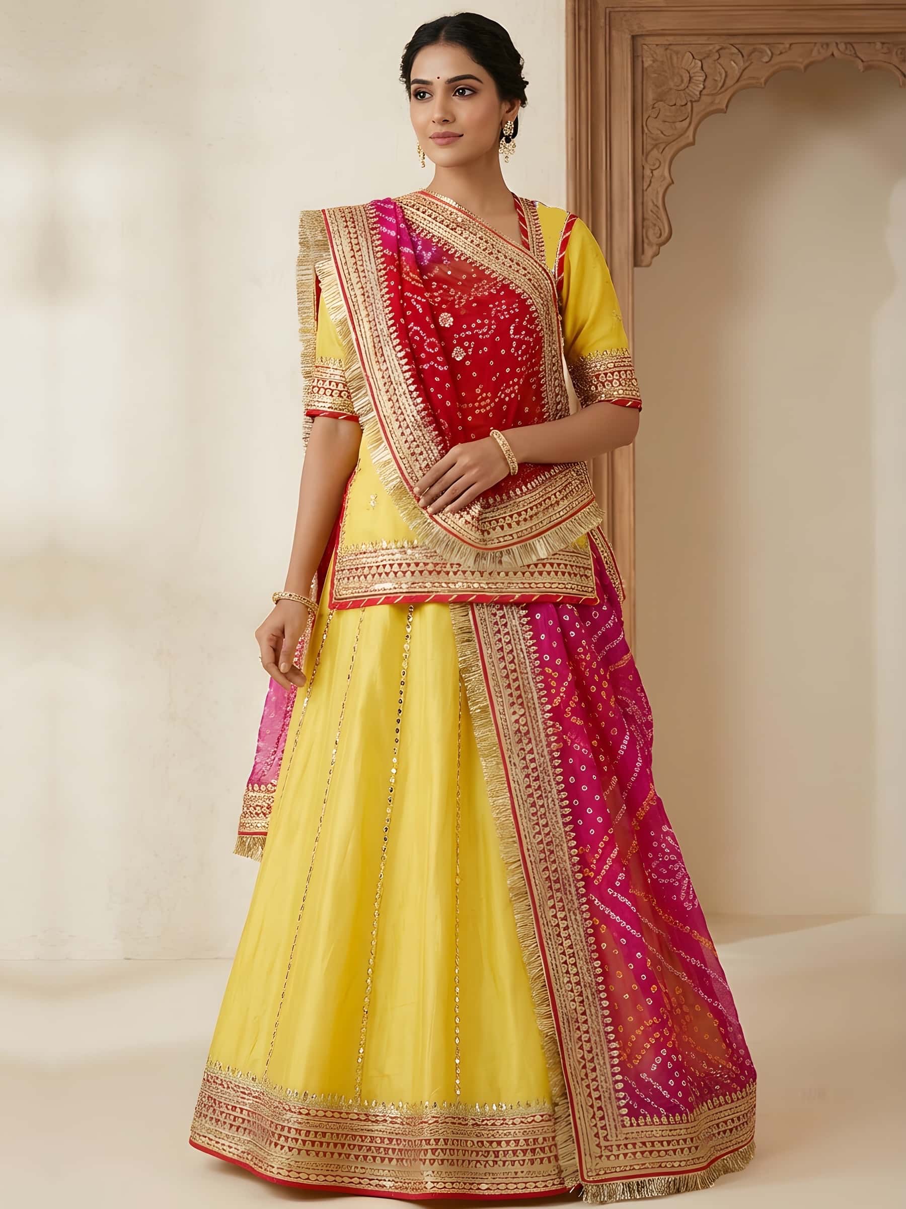 Bright Yellow Jaipuri Poshak - Image 1