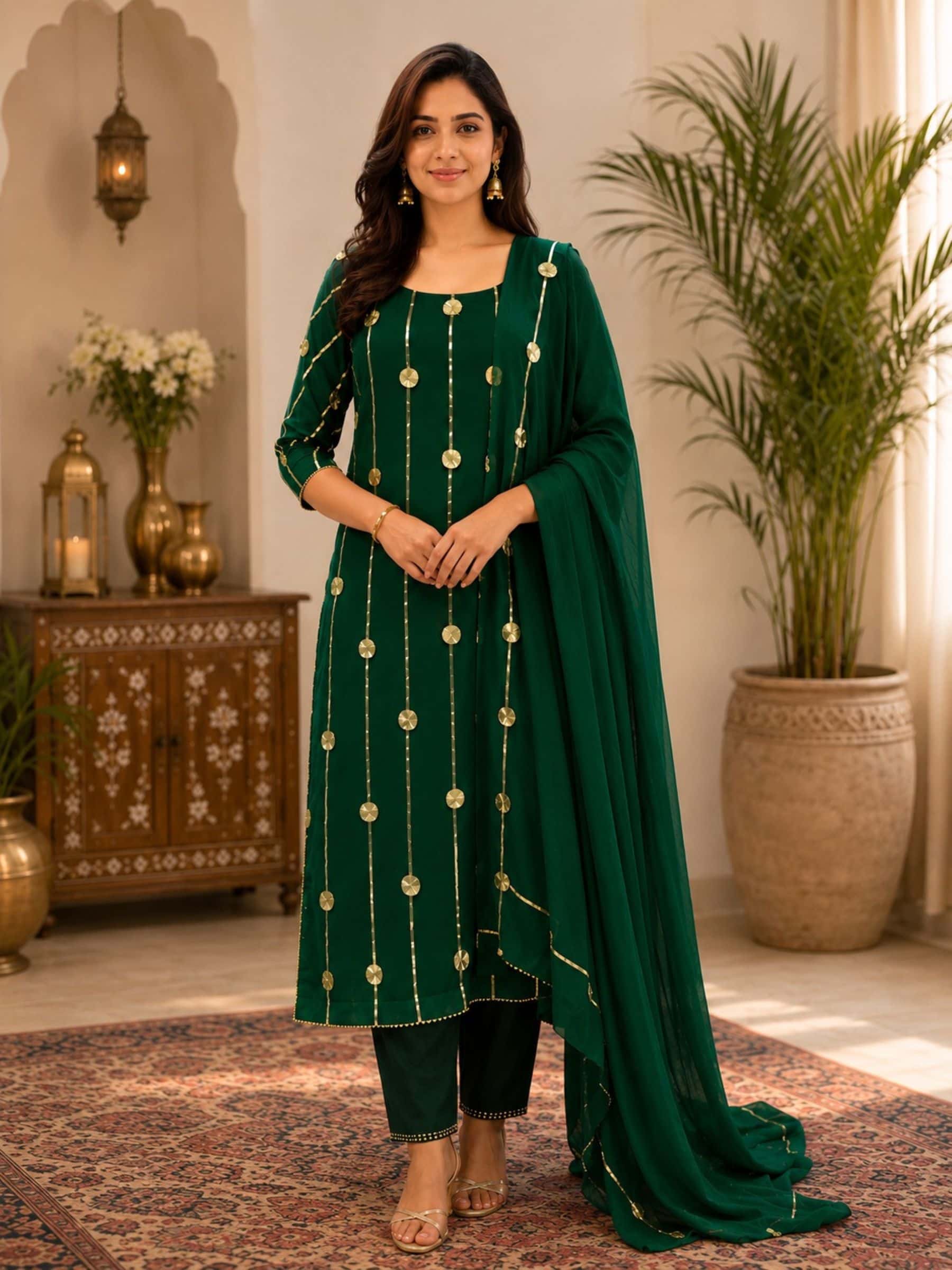 Charkhi Gota Pure Crepe Suit