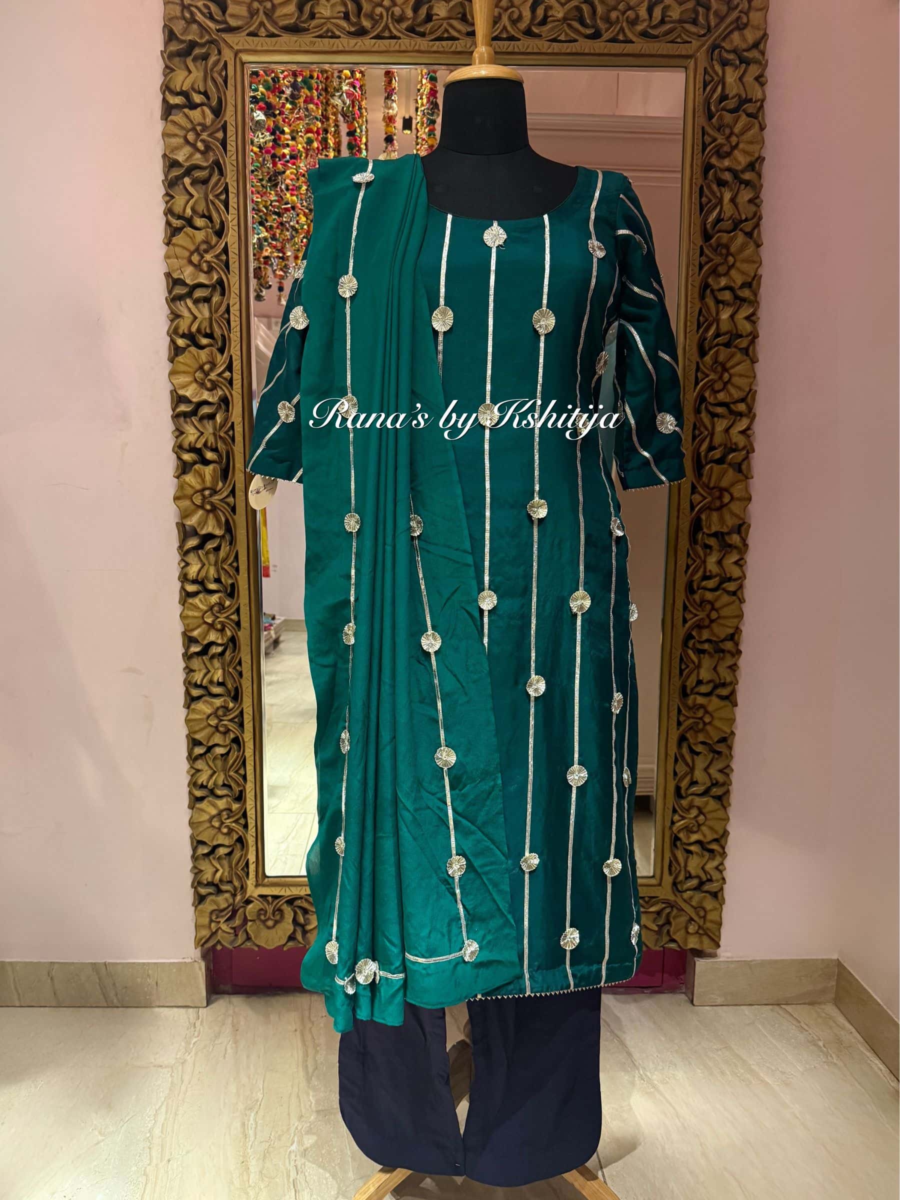 Charkhi Gota Pure Crepe Suit thumbnail 10