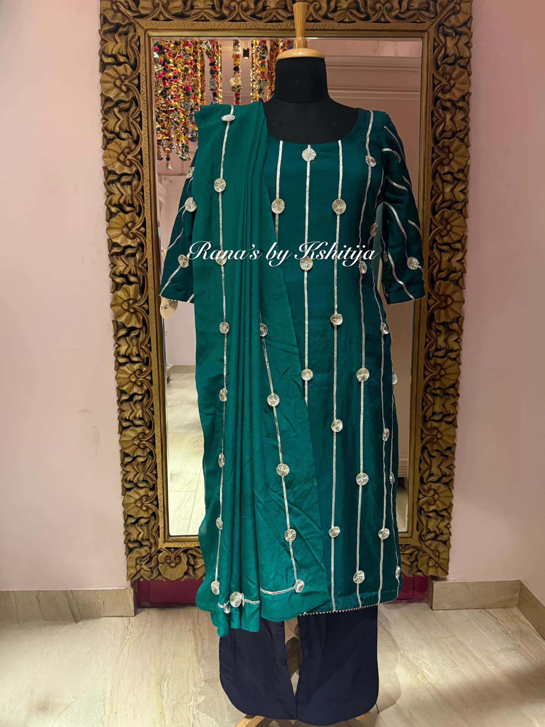 Charkhi Gota Pure Crepe Suit thumbnail 9