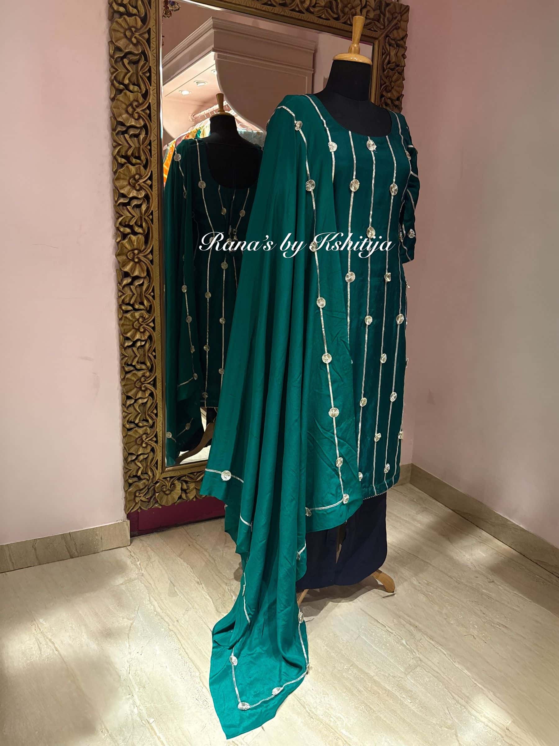 Charkhi Gota Pure Crepe Suit thumbnail 7