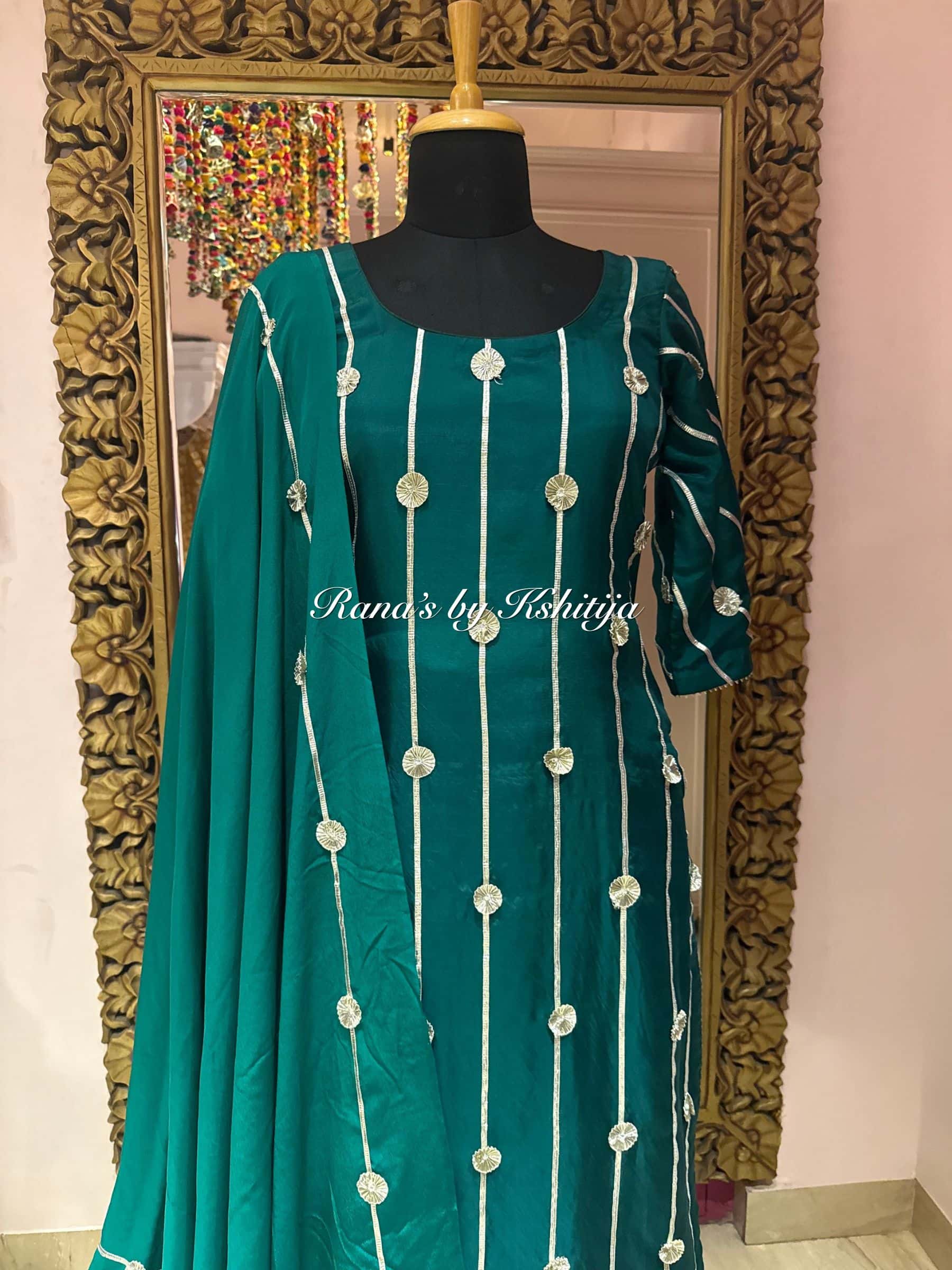 Charkhi Gota Pure Crepe Suit thumbnail 6