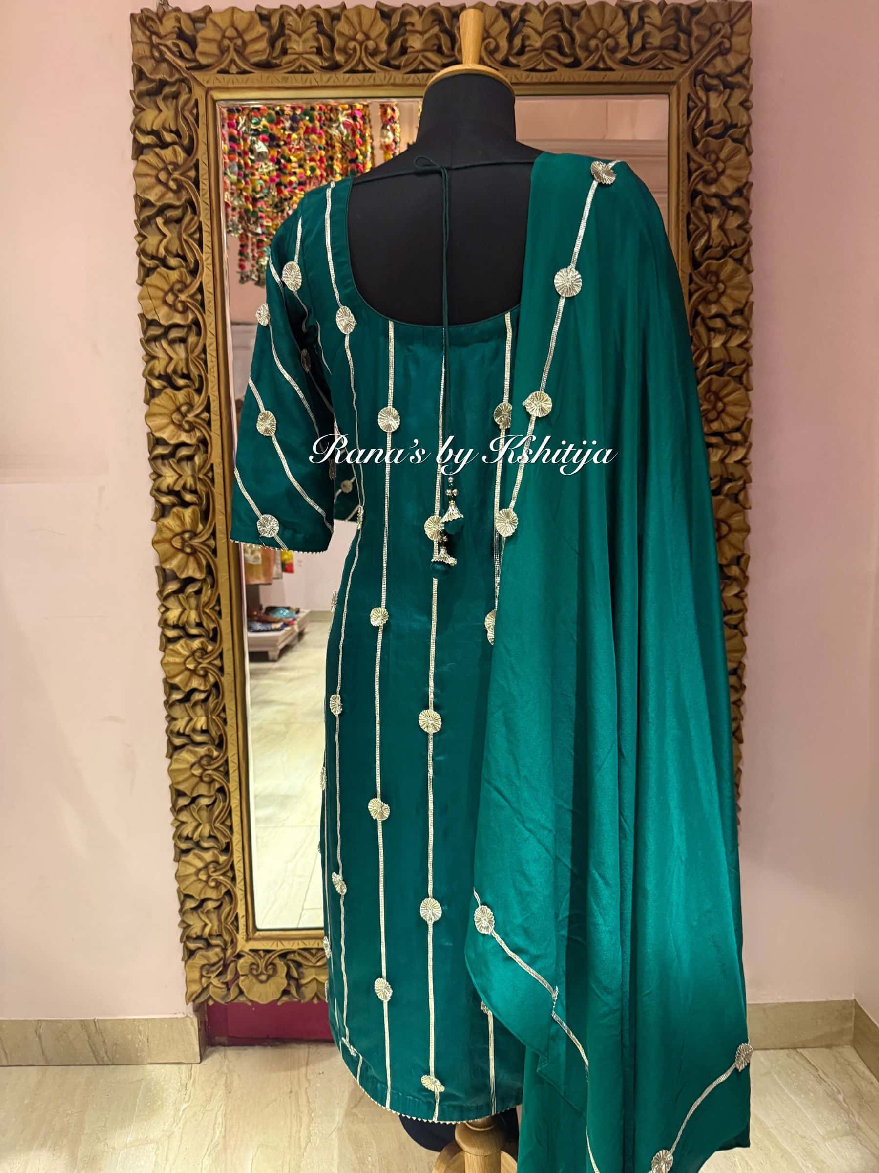 Charkhi Gota Pure Crepe Suit thumbnail 5