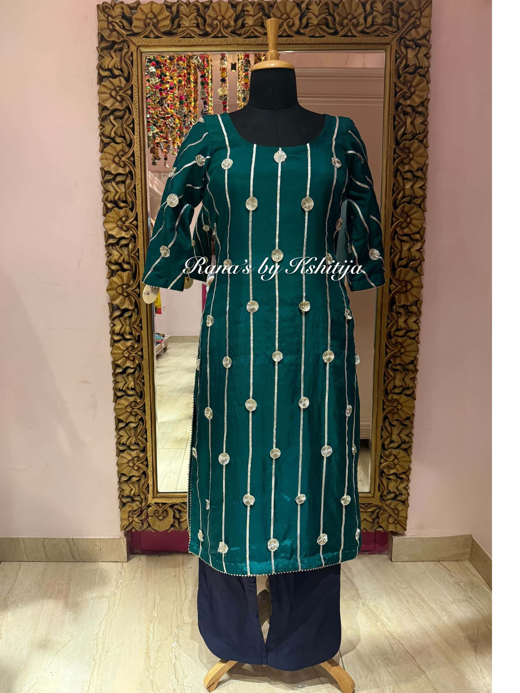 Charkhi Gota Pure Crepe Suit thumbnail 4