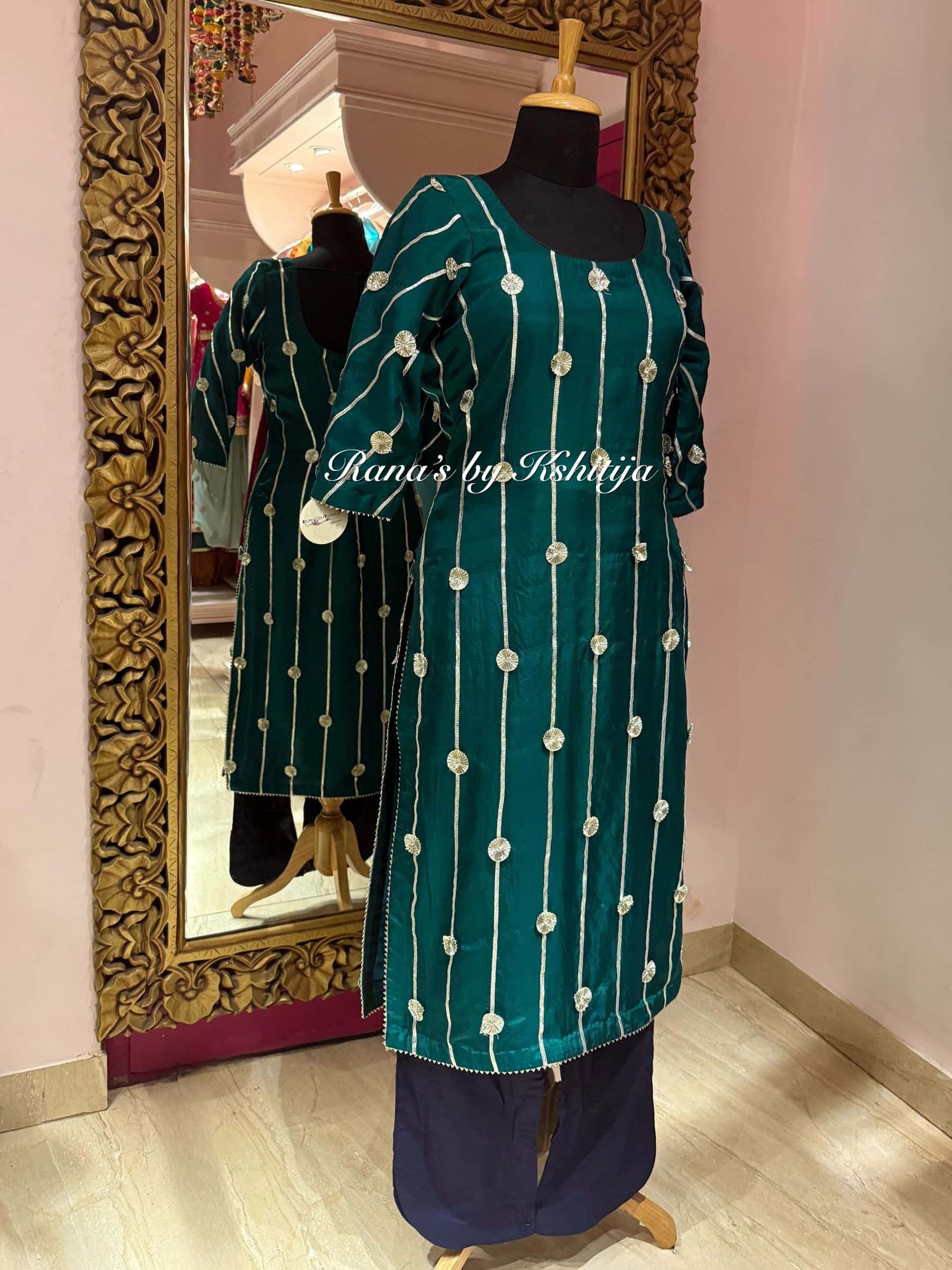 Charkhi Gota Pure Crepe Suit thumbnail 3