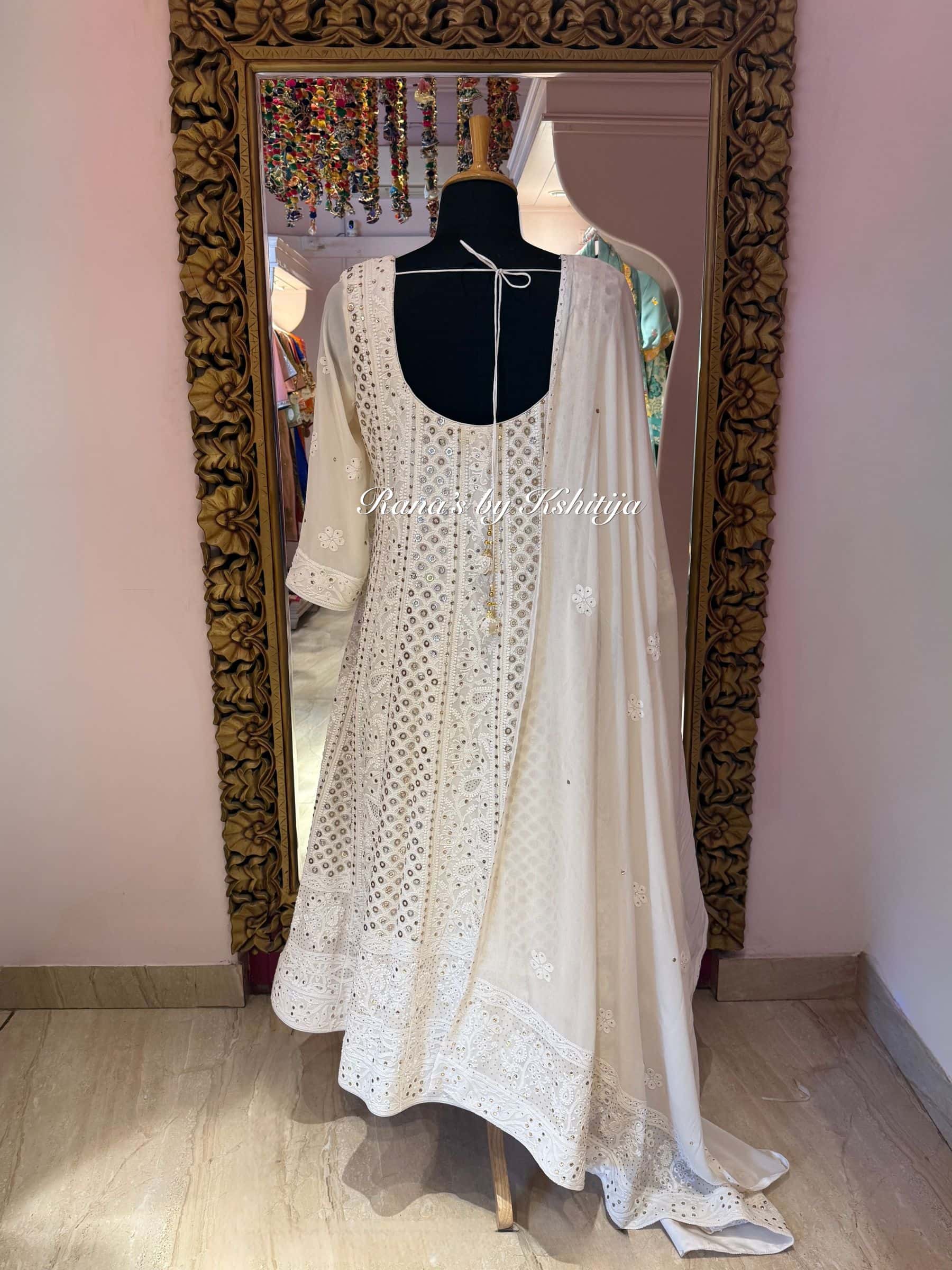Chikankari Anarkali in Pure Georgette thumbnail 4