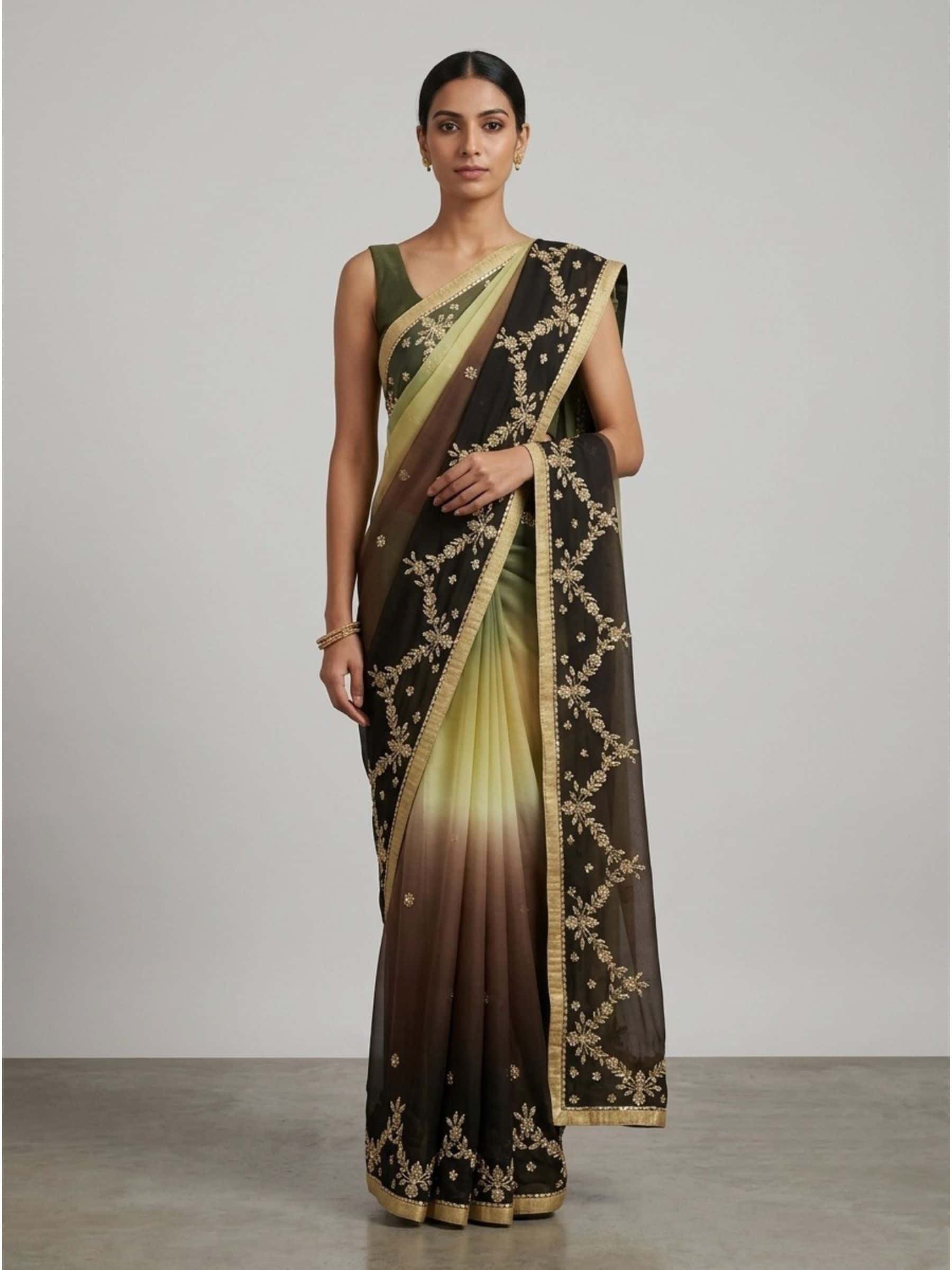 Delicate ombre dyed Platinum Chiffon - Image 1