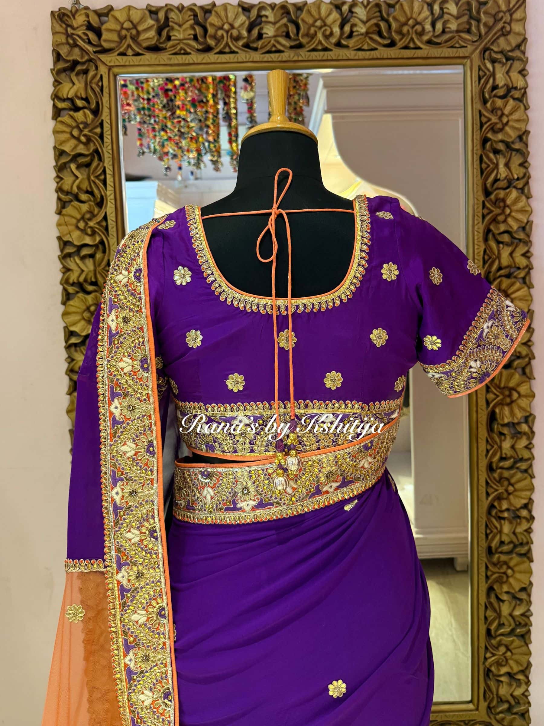 Designer Purple Saree with Fancy Pallu thumbnail 9