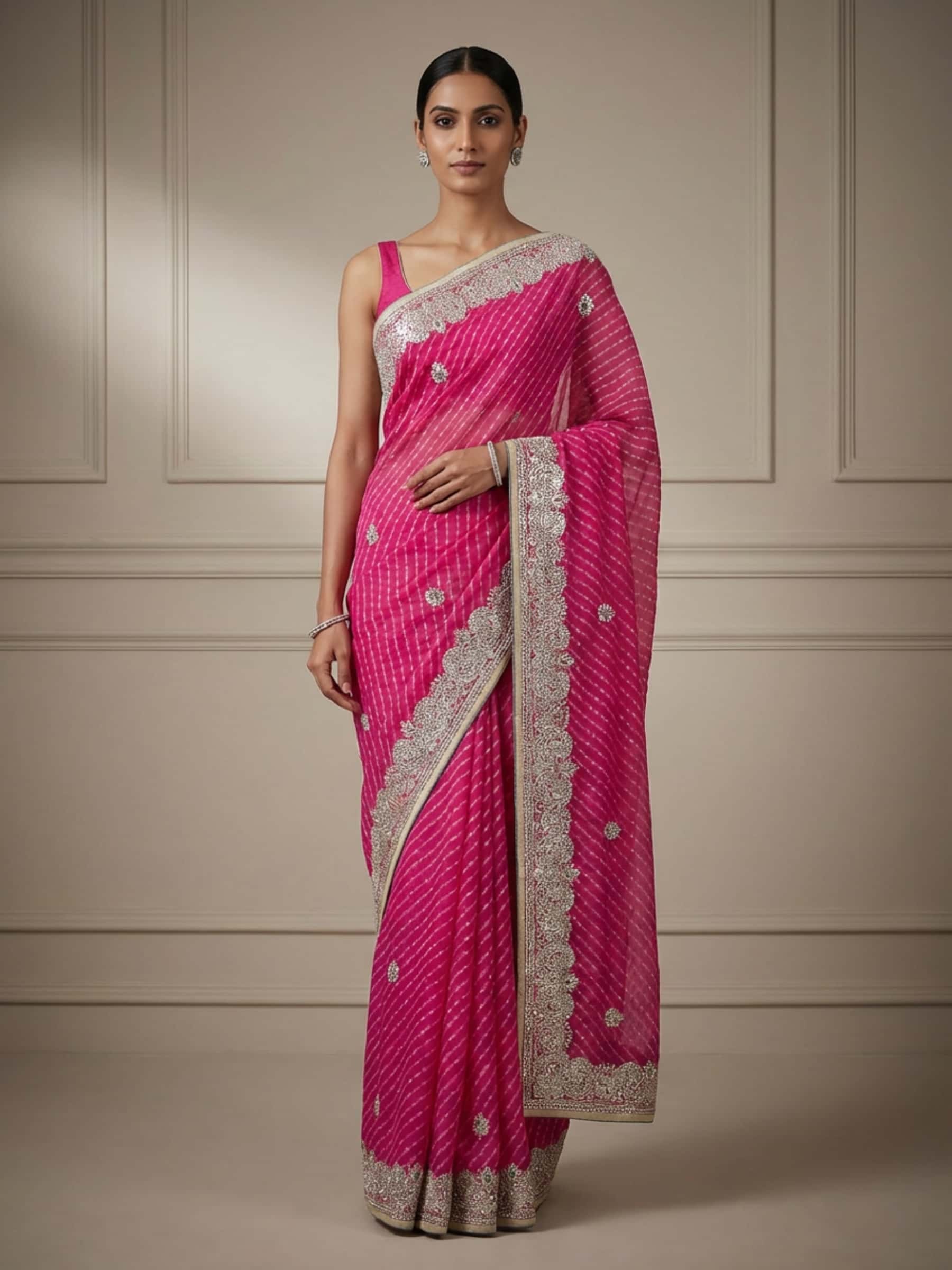 Finest Gota Work Leheriya Saree - Image 1