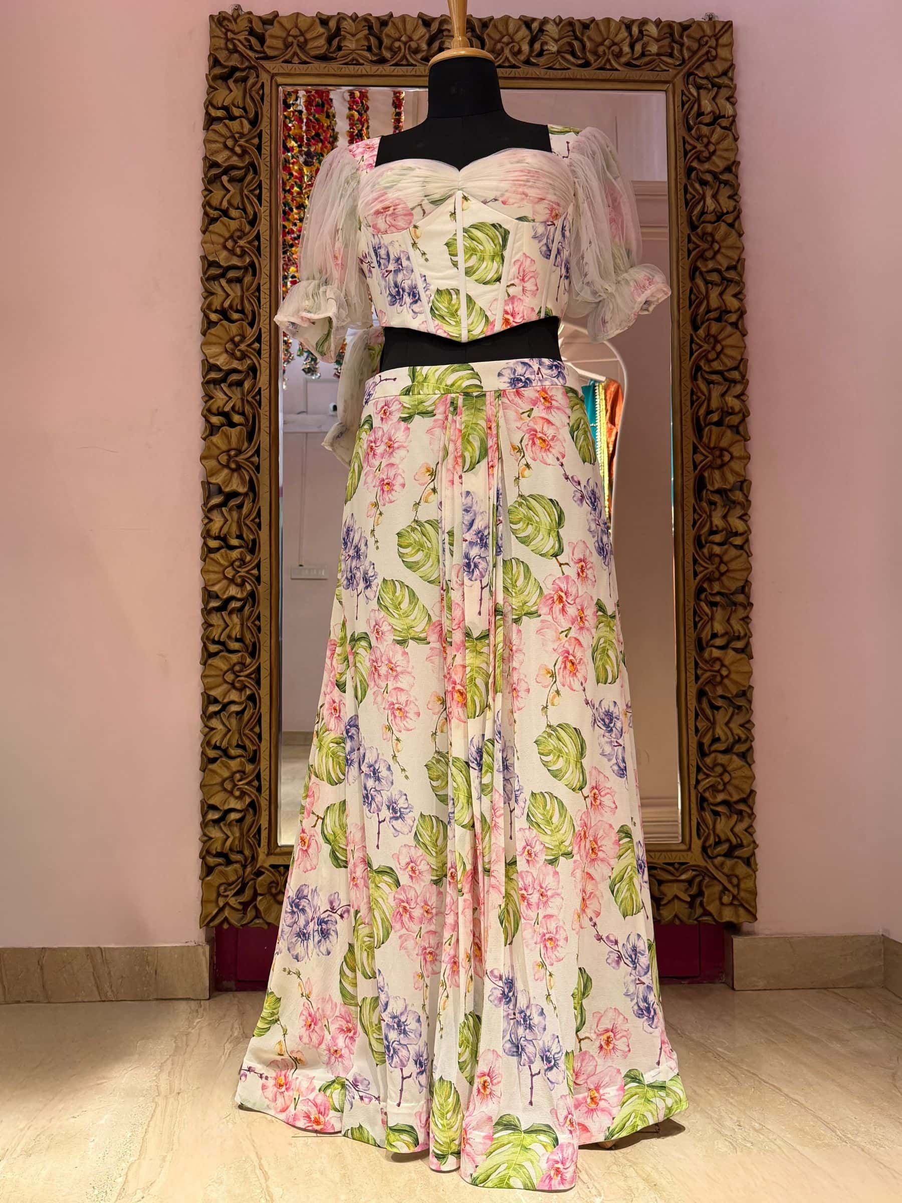 Ivory Floral Digital Print Dress thumbnail 3