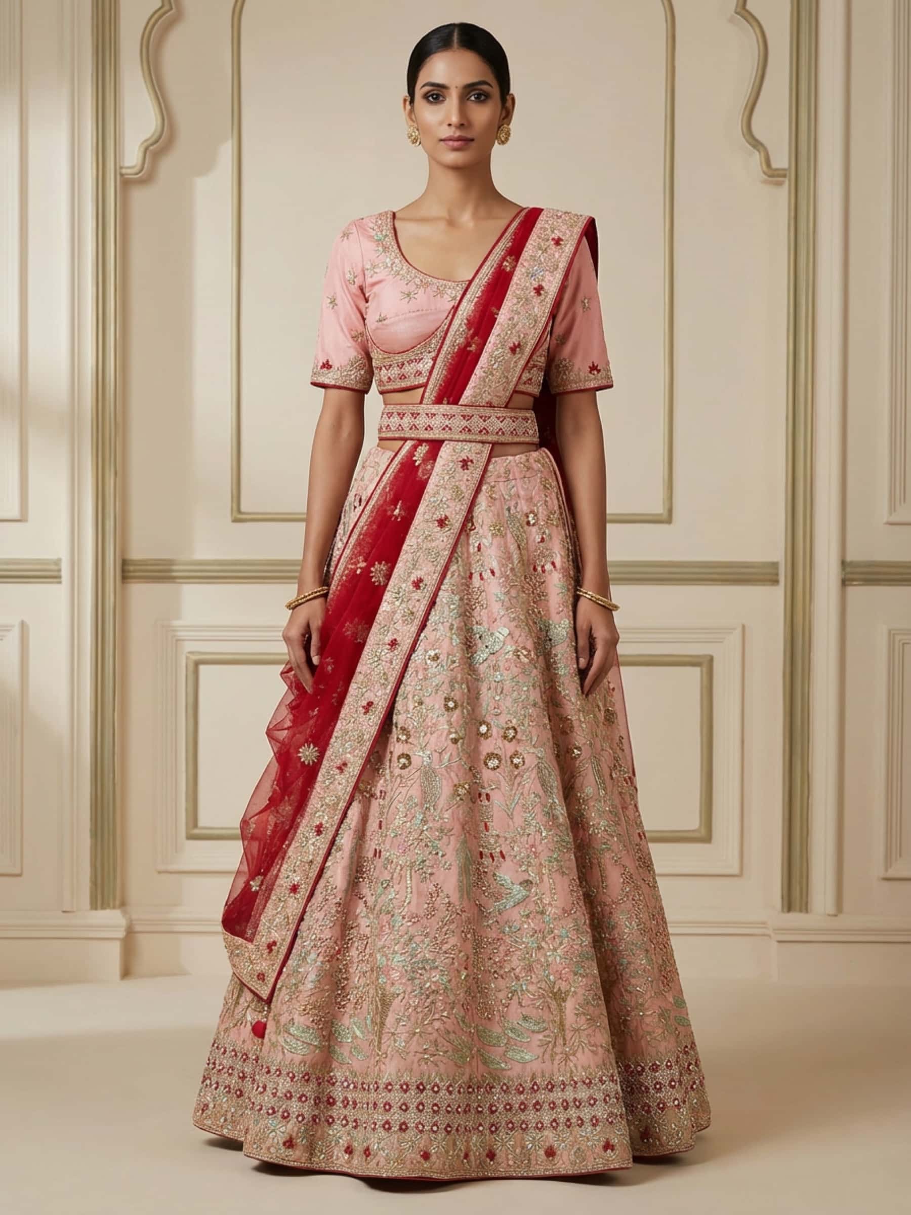 Light Pink Designer Bridal Lehenga Set