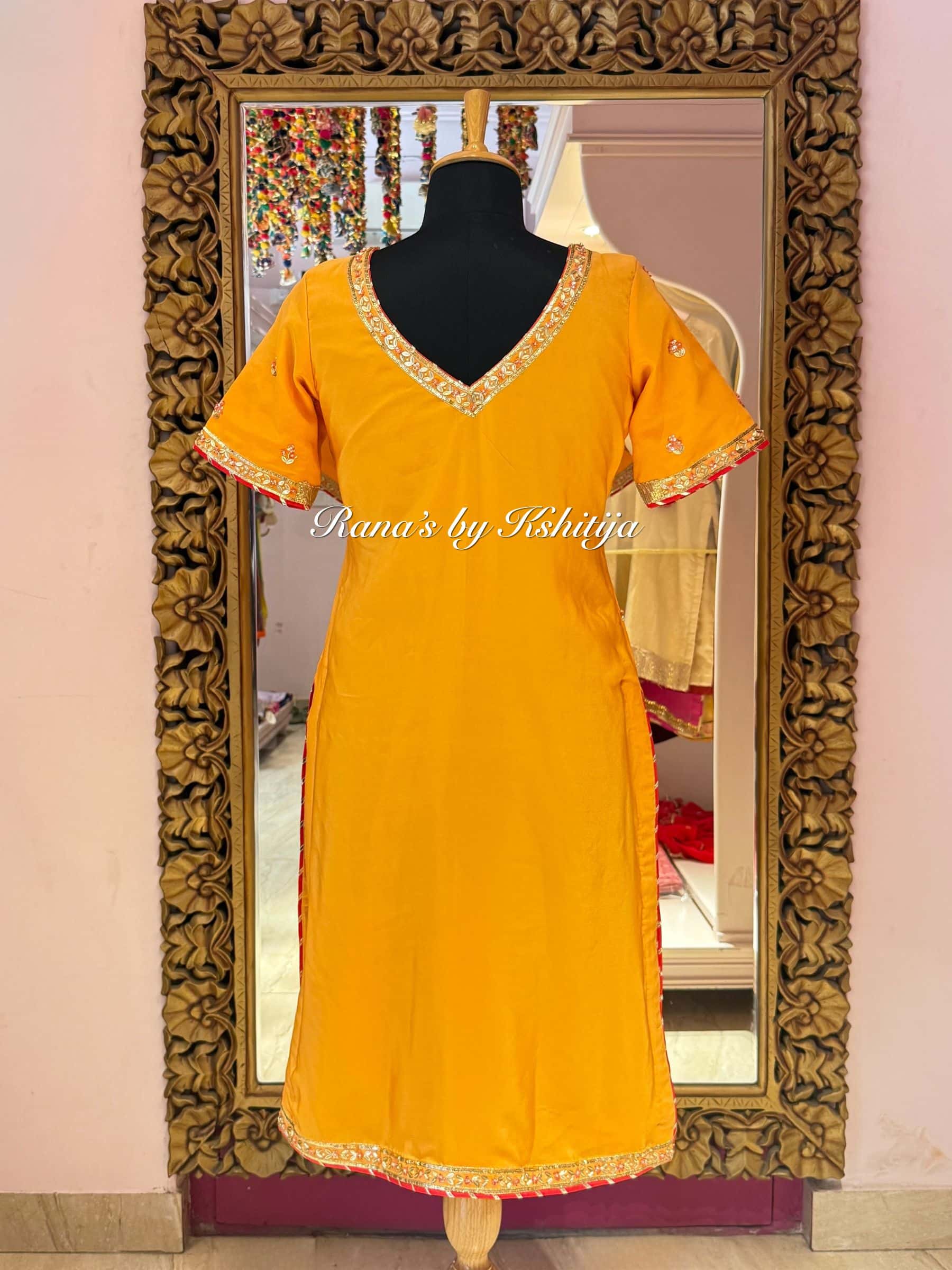 Mango Yellow and Red Salwar Suits Set thumbnail 7