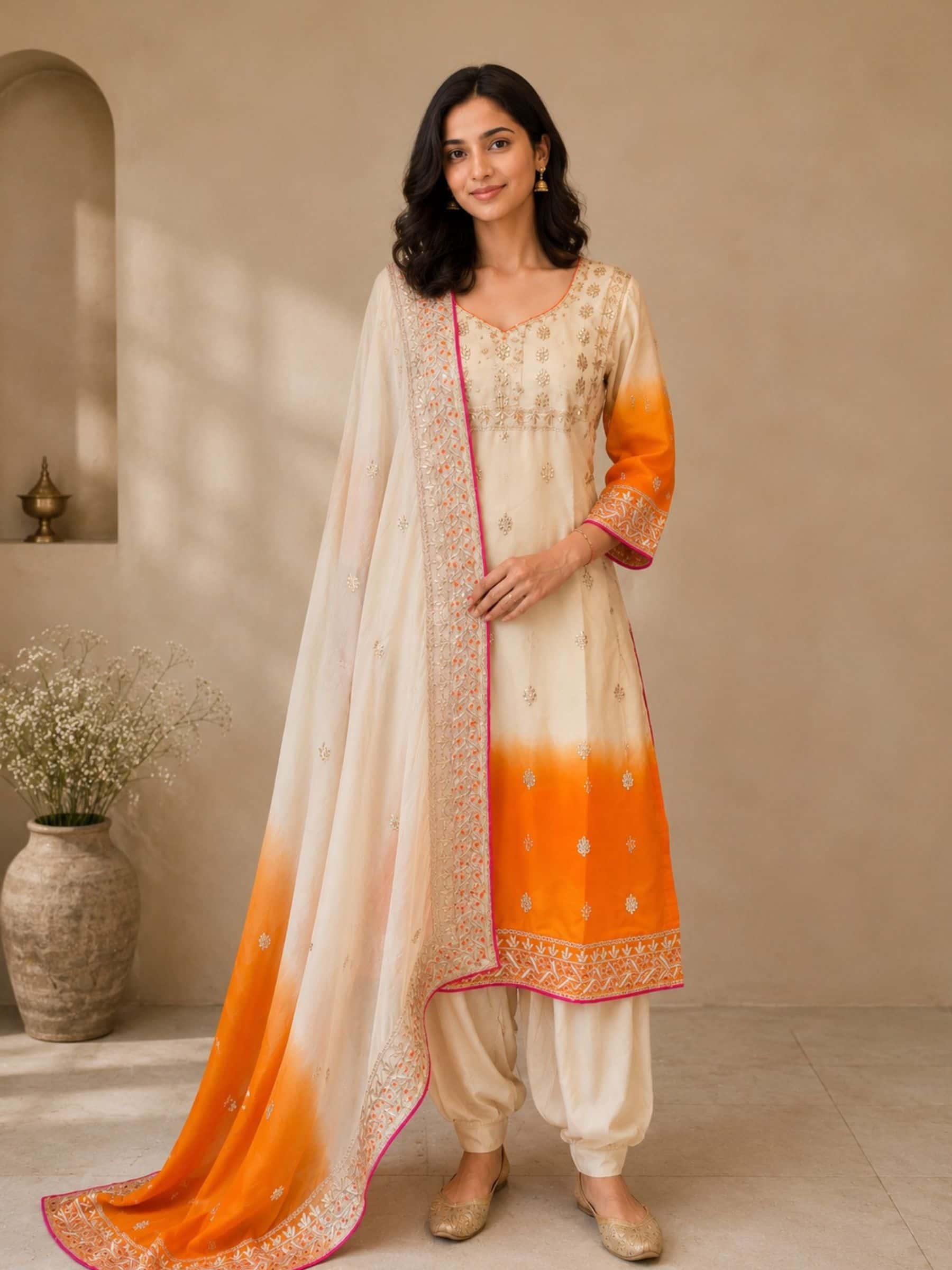 Ombre Dyed Handmade Suit Set