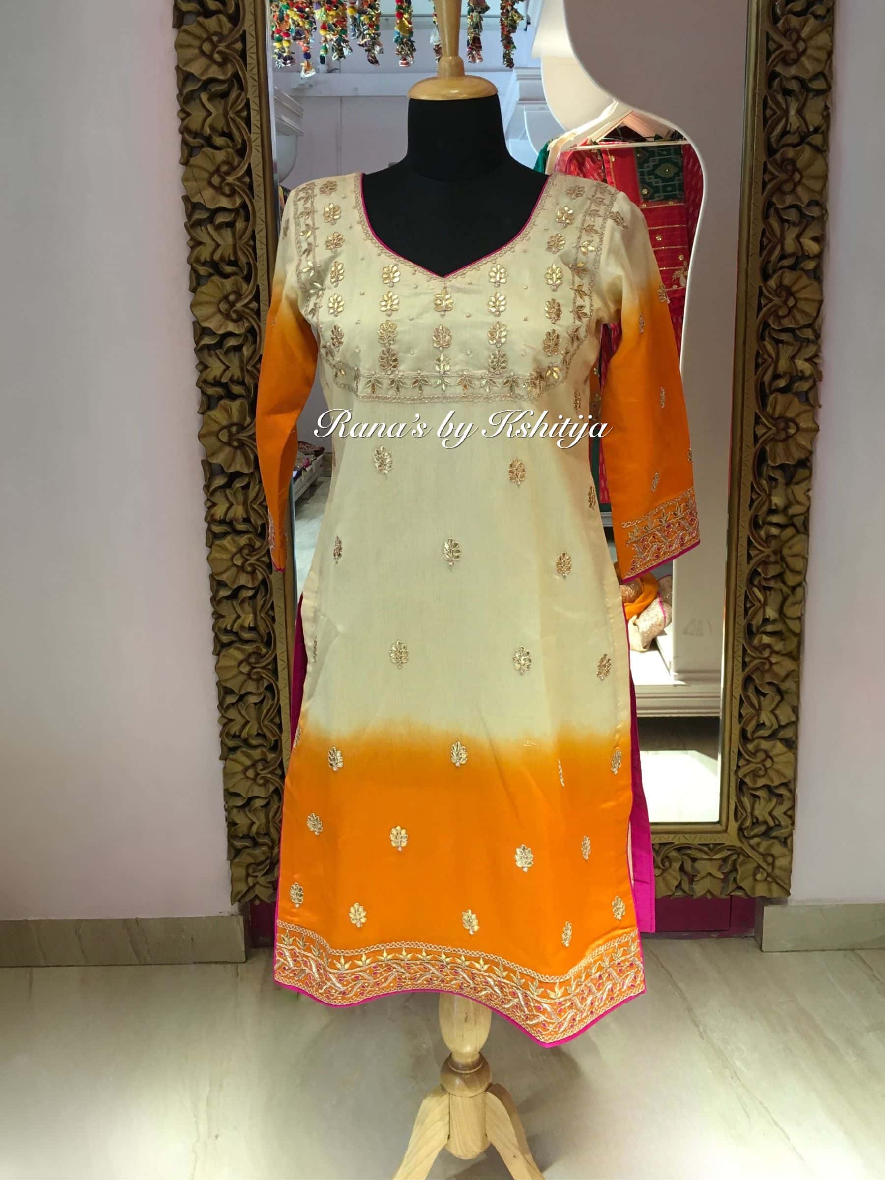 Ombre Dyed Handmade Suit Set thumbnail 4