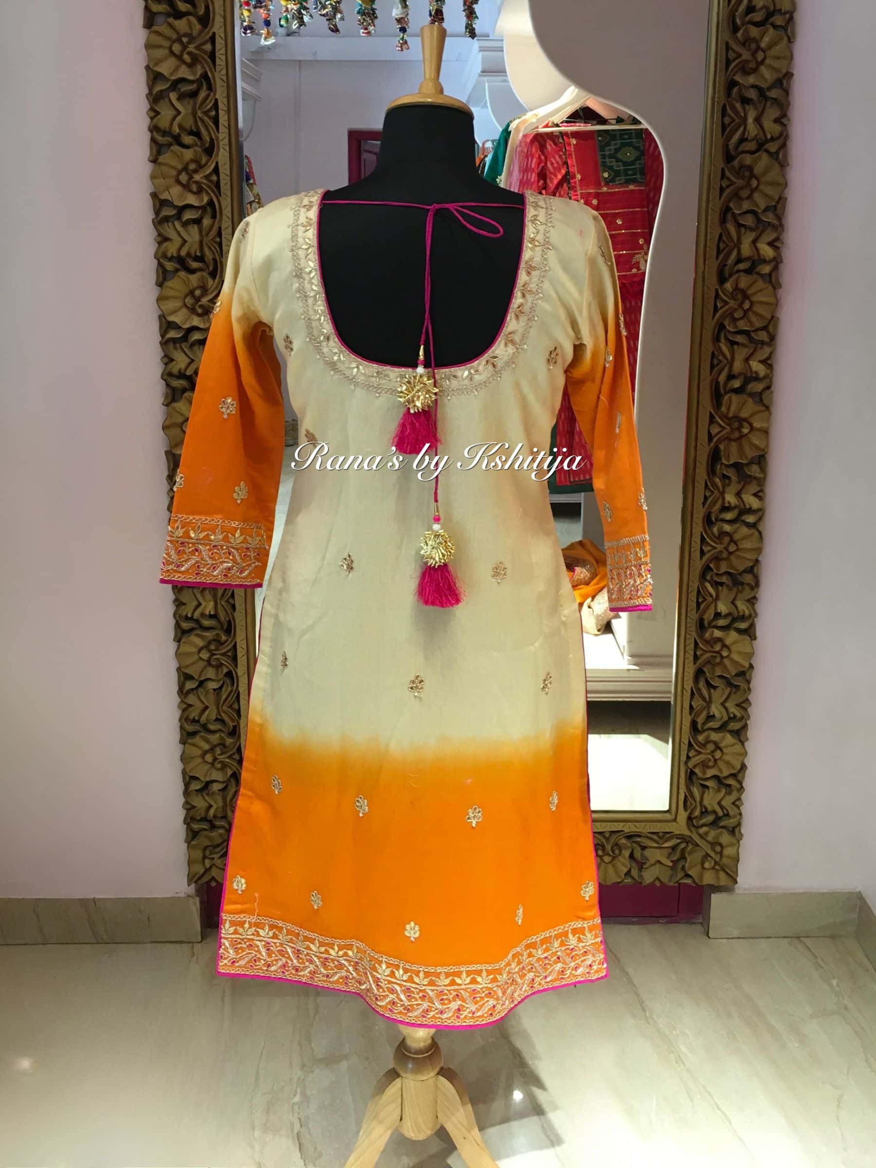 Ombre Dyed Handmade Suit Set thumbnail 6