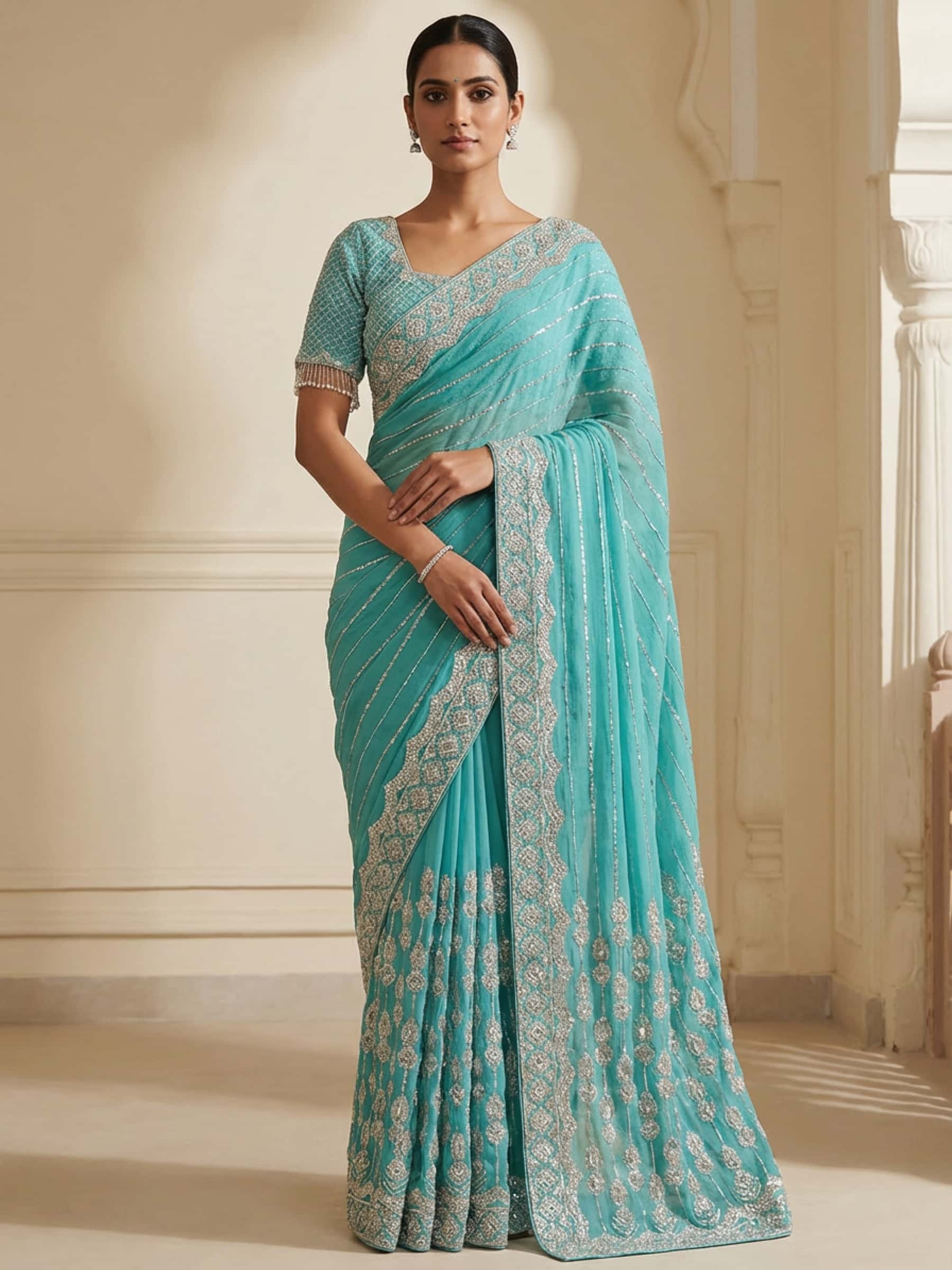 Perfect and Radiant Wedding Saree - Image 1
