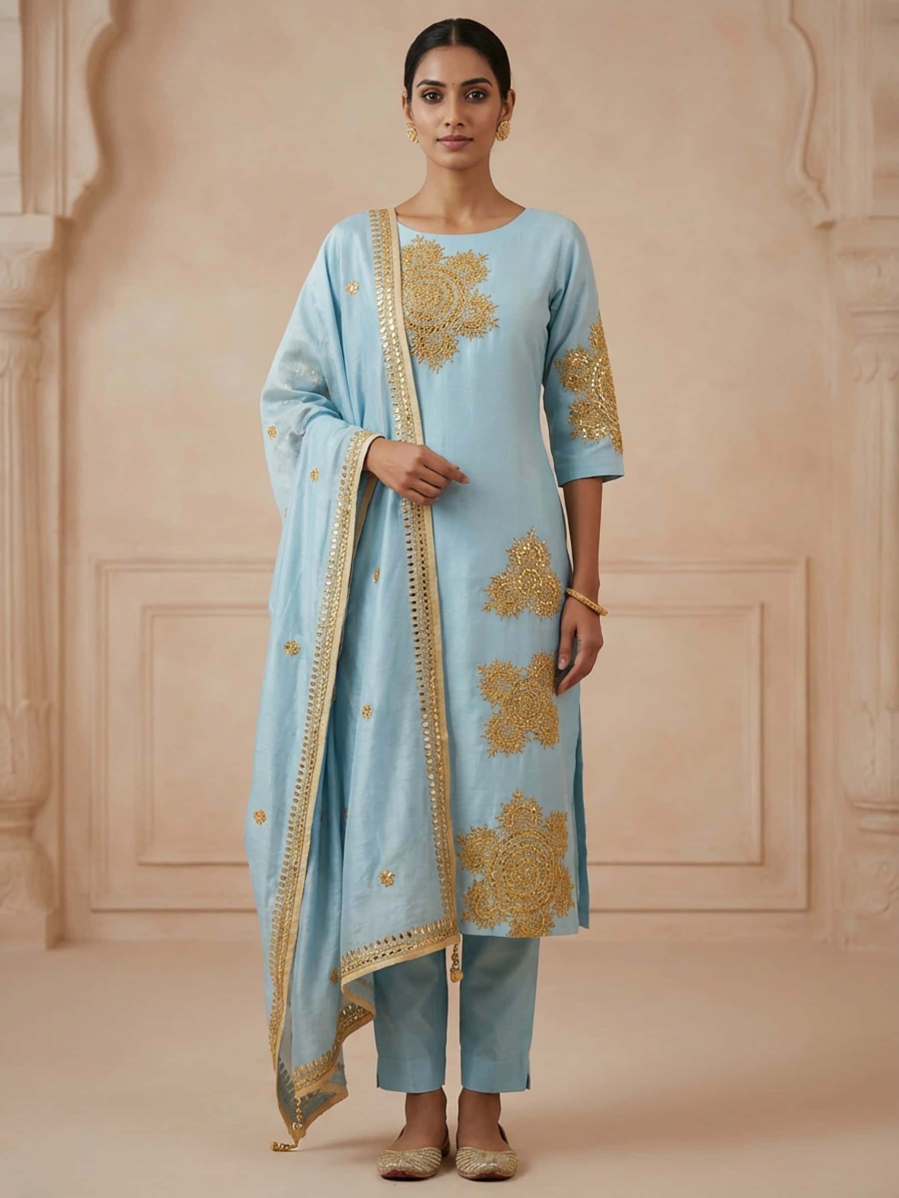 Pretty Pastel Blue Salwar Suit - Image 1