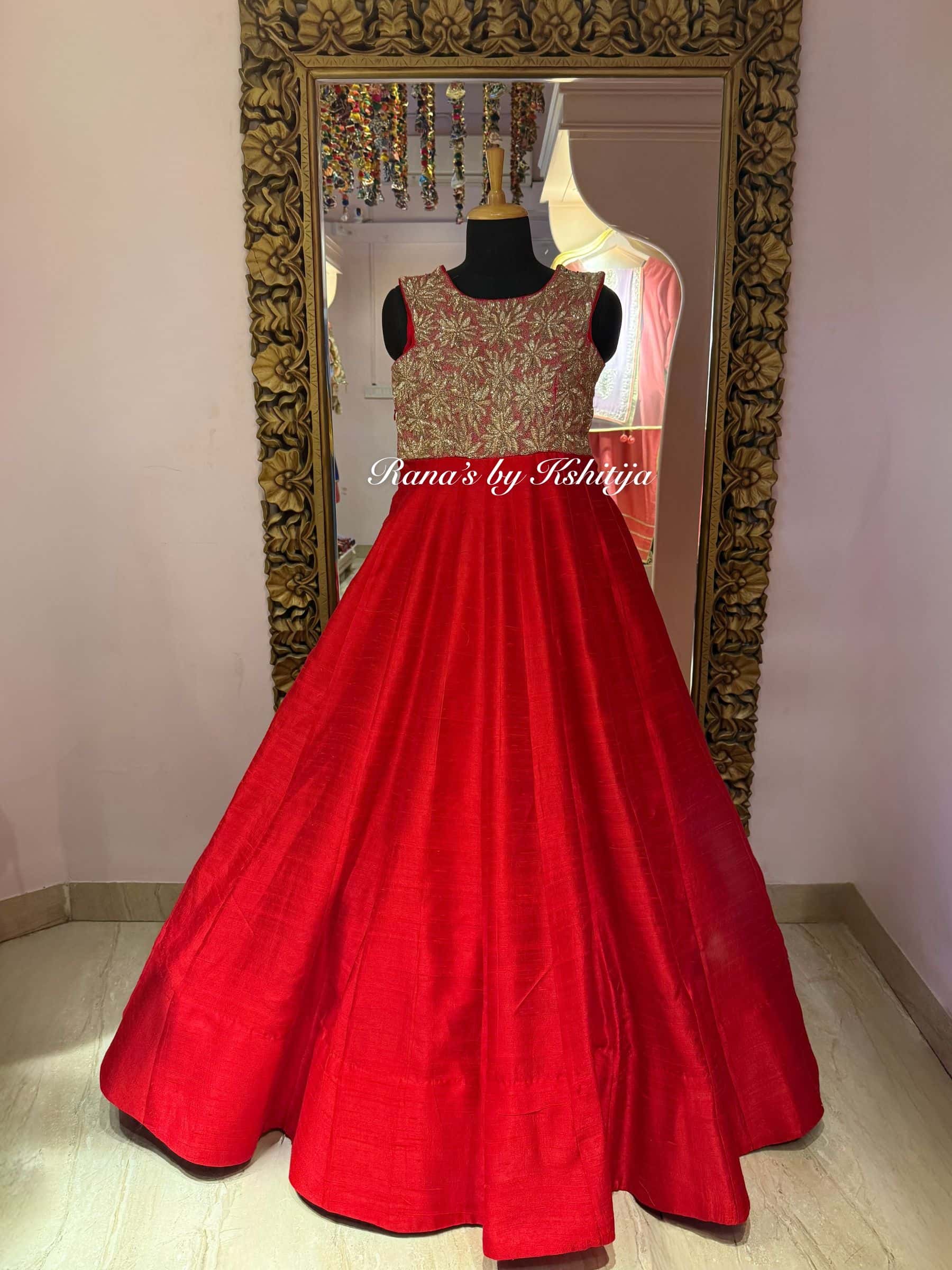 Radiant Red Zardozi Gown thumbnail 3
