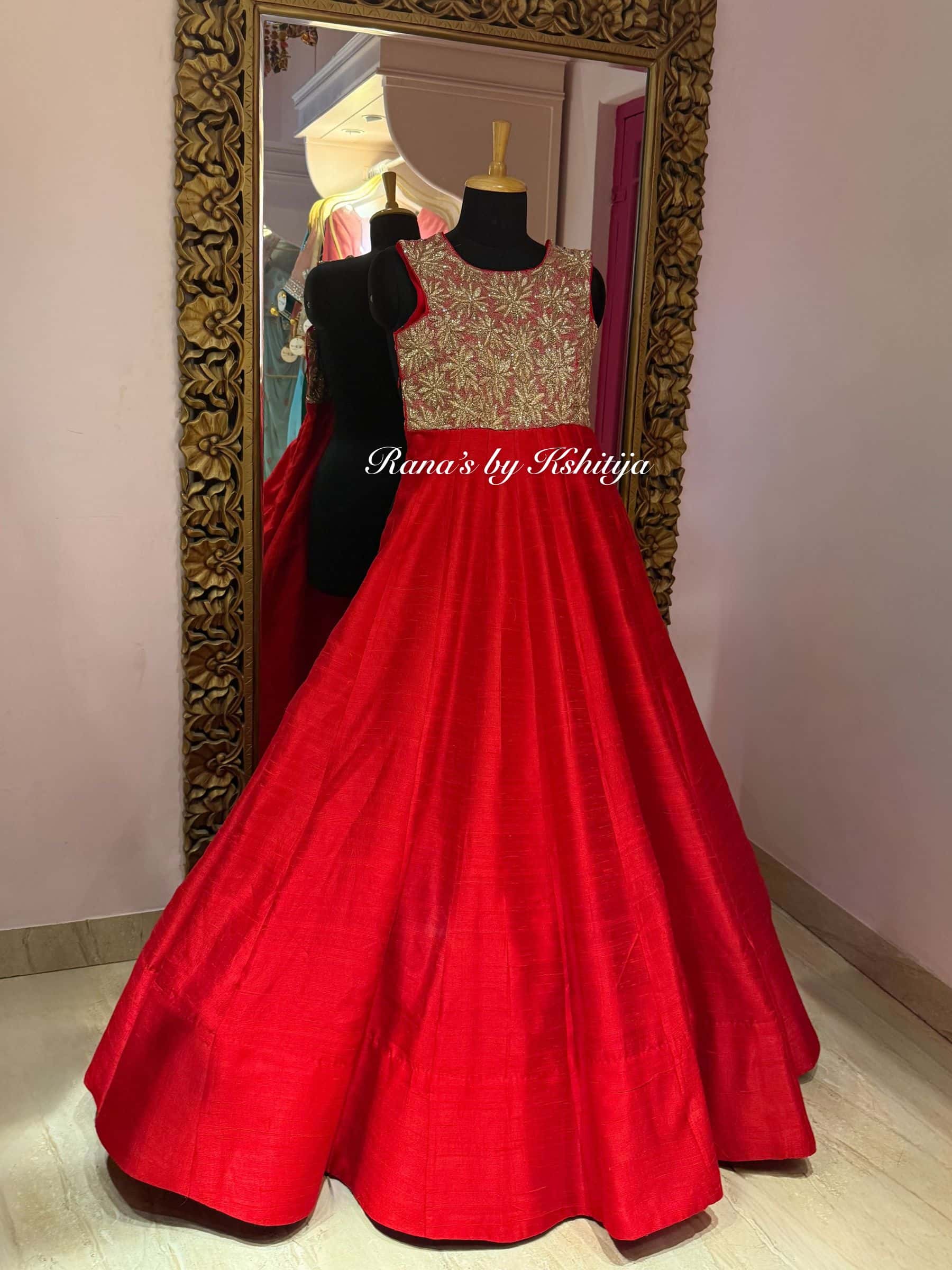 Radiant Red Zardozi Gown thumbnail 4