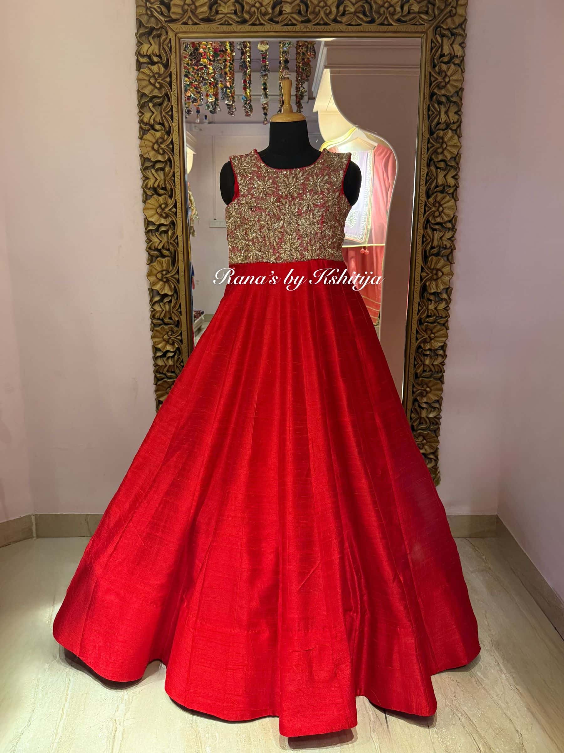 Radiant Red Zardozi Gown thumbnail 5
