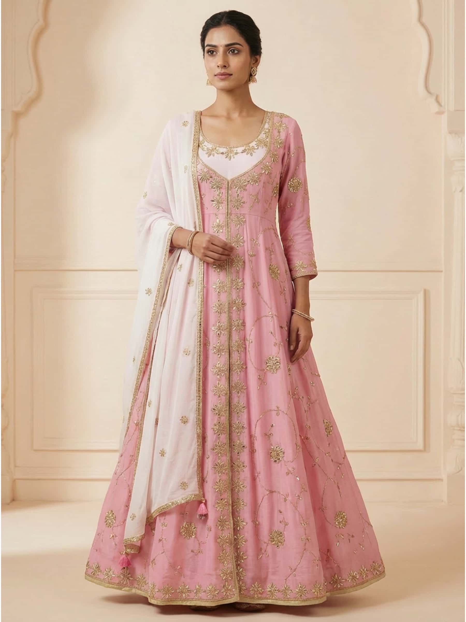 Regal Pink Handmade Dress Set - Image 1