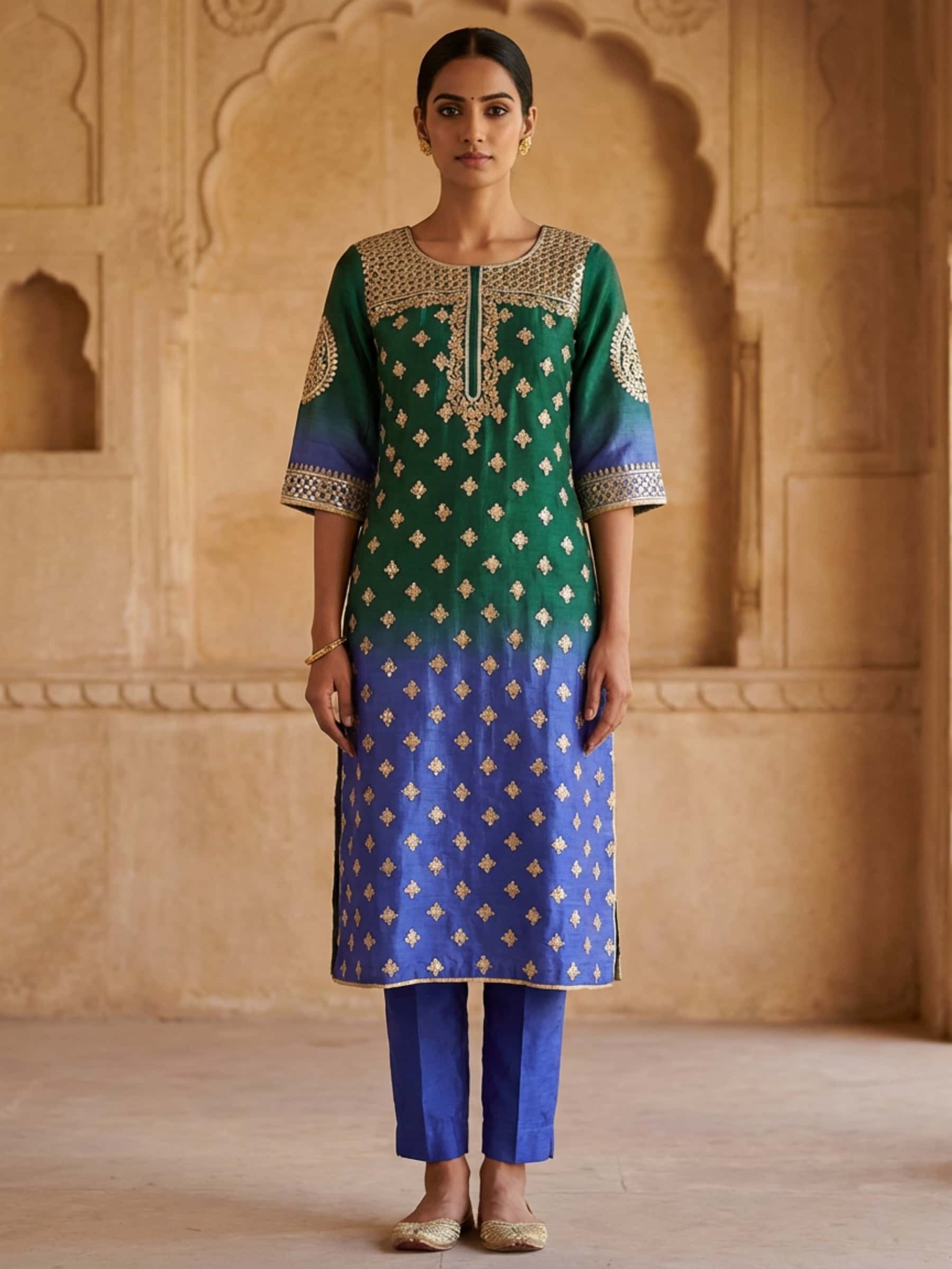 Shaded beautiful gota Patti kurti - Image 1