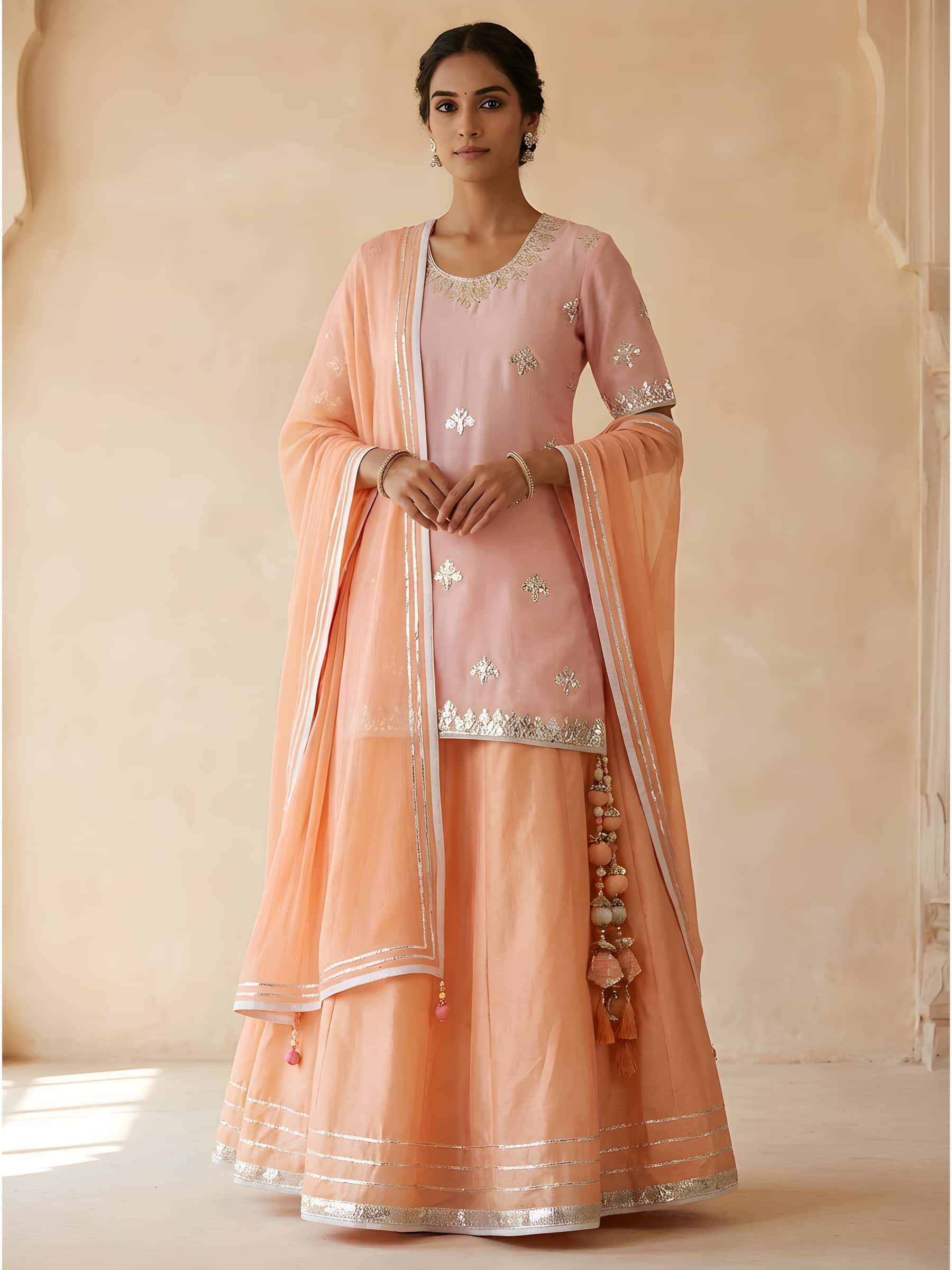 Skirt Kurti Set in Pure Fabric - Image 1