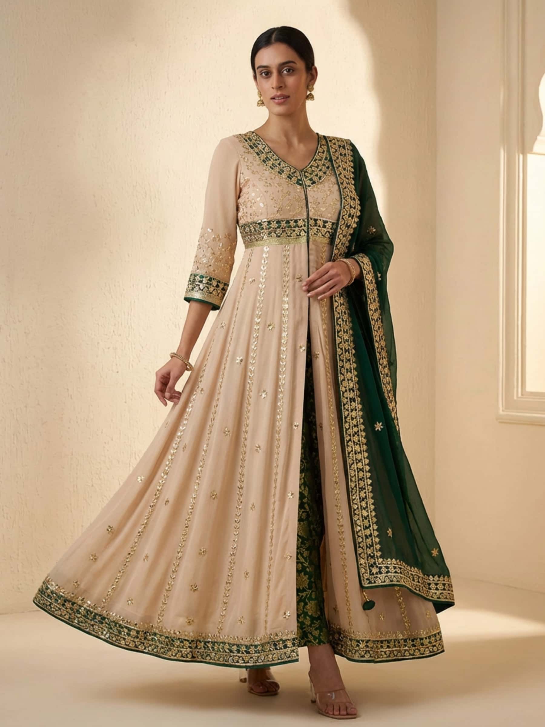 Stylish Anarkali Floor Length Gota Dress