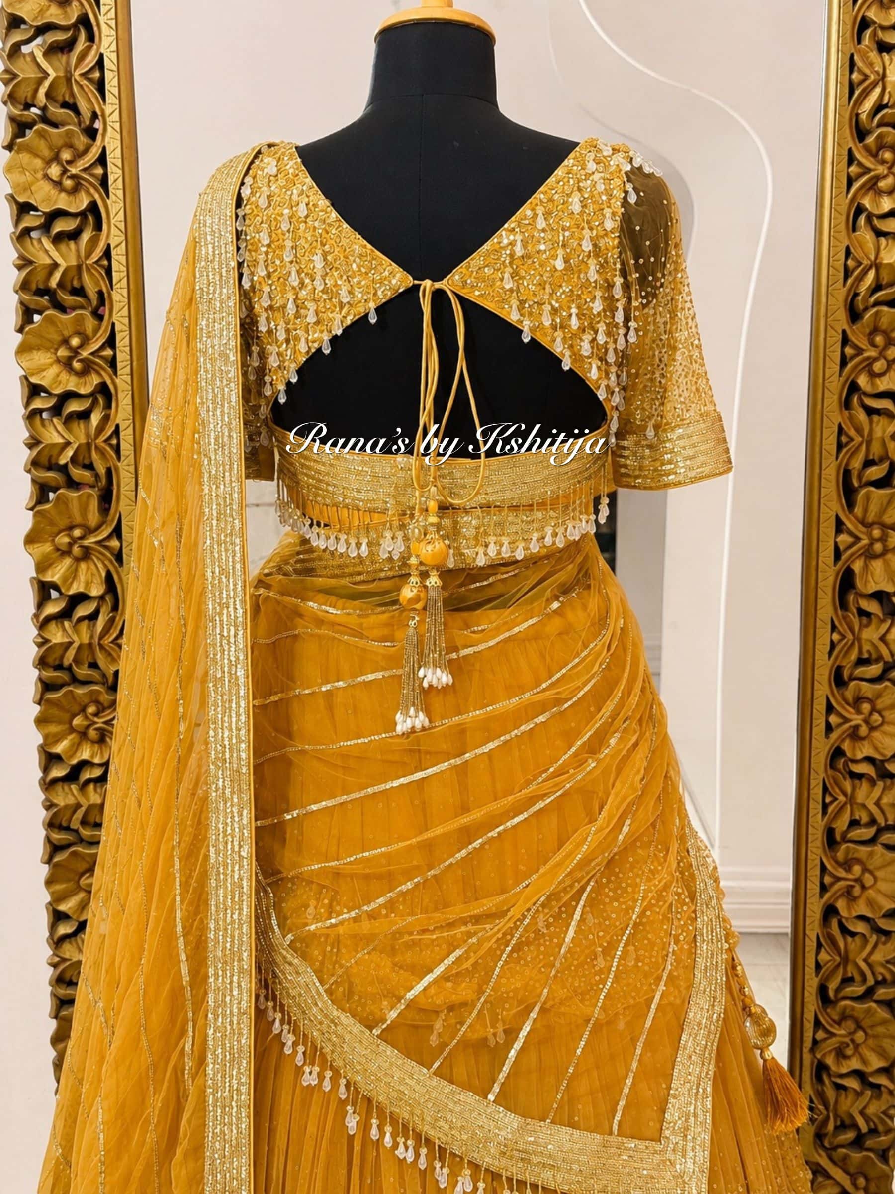 Sunehri Luxe Gold Layered Lehenga Set thumbnail 7