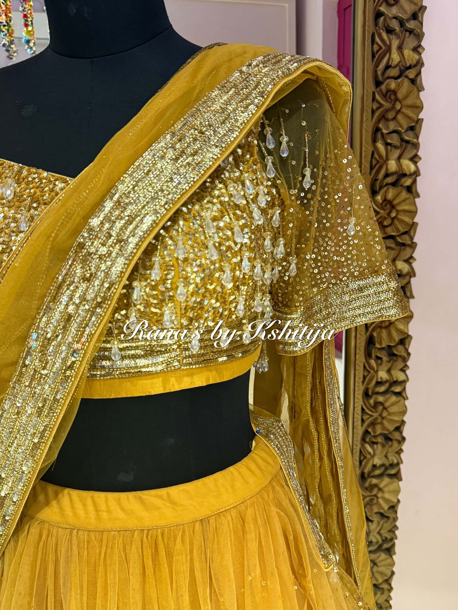 Sunehri Luxe Gold Layered Lehenga Set thumbnail 9
