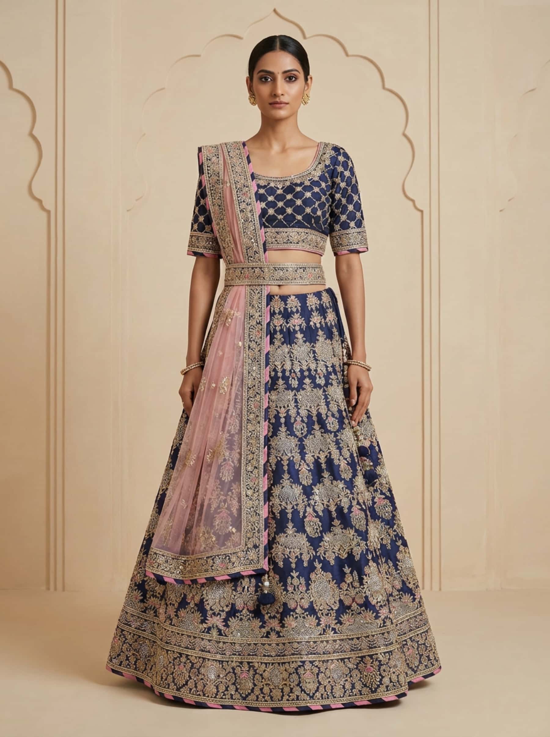Beautiful Designer Bridal Wedding Handmade Lehenga Set - Image 1