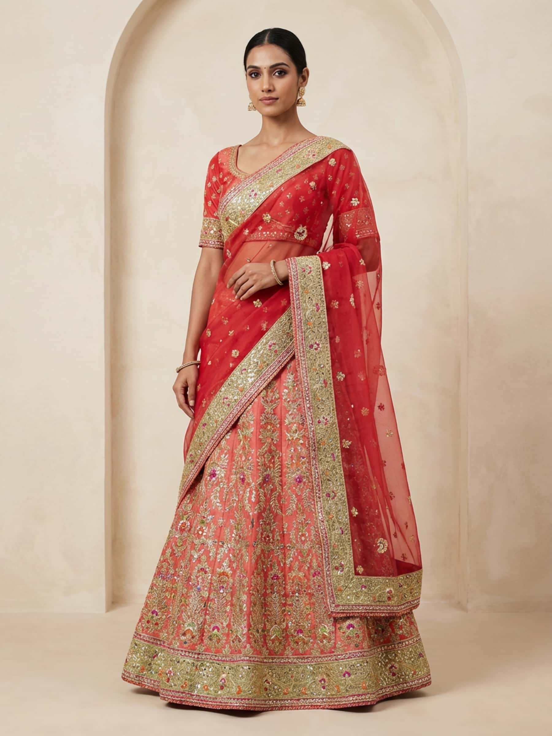 Beautiful Handmade Lehenga Set with Intricate Embroidery - Image 1
