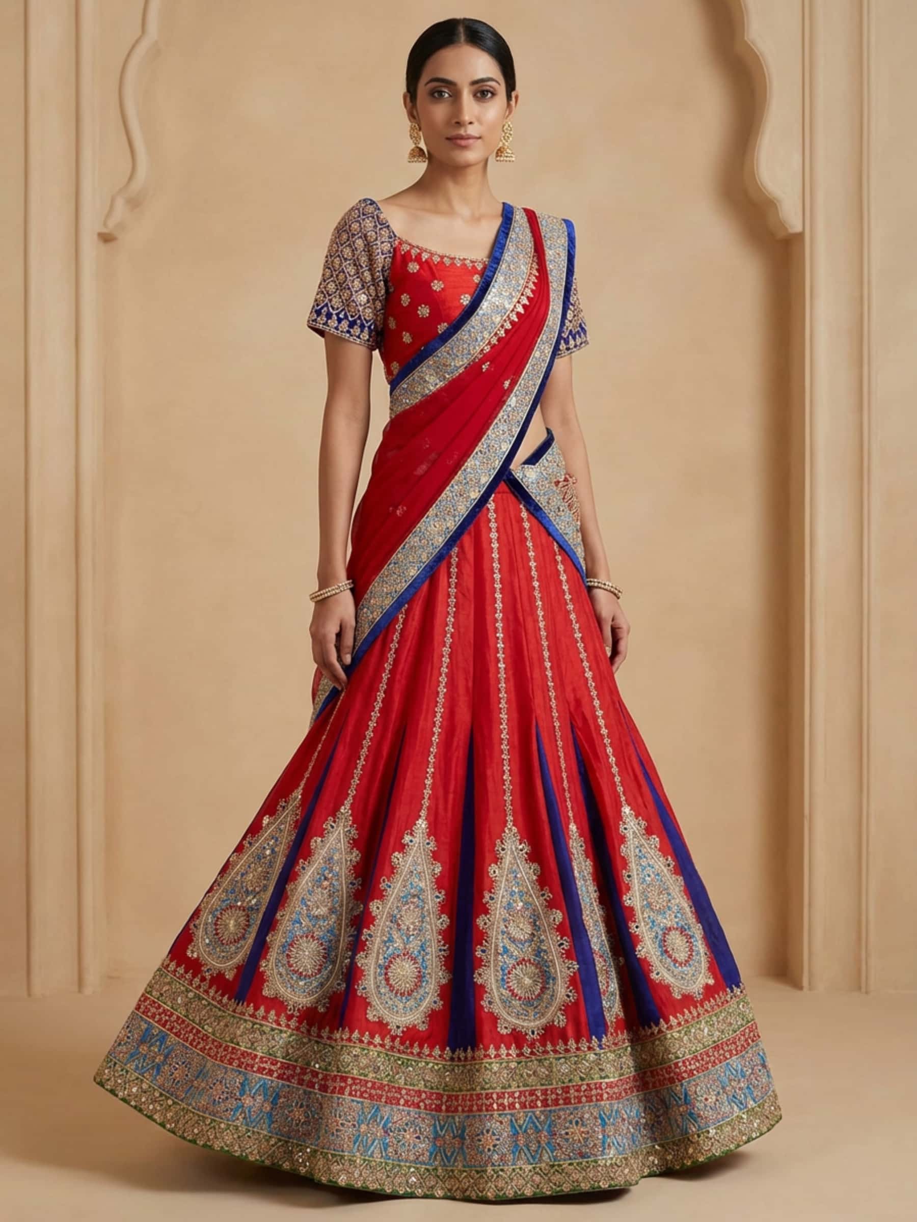 Bridal Designer Rich Zardozi Handworked Lehenga - Image 1
