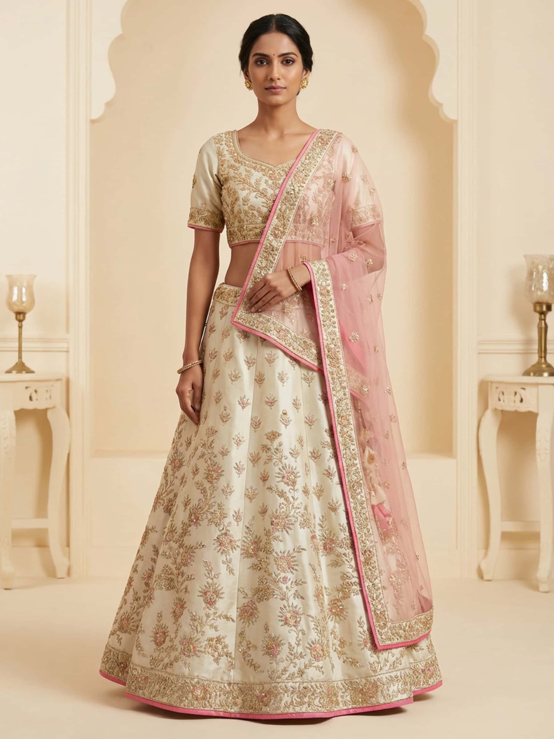 Designer Lehenga in Rich Zardozi and Resham Handwork - Image 1