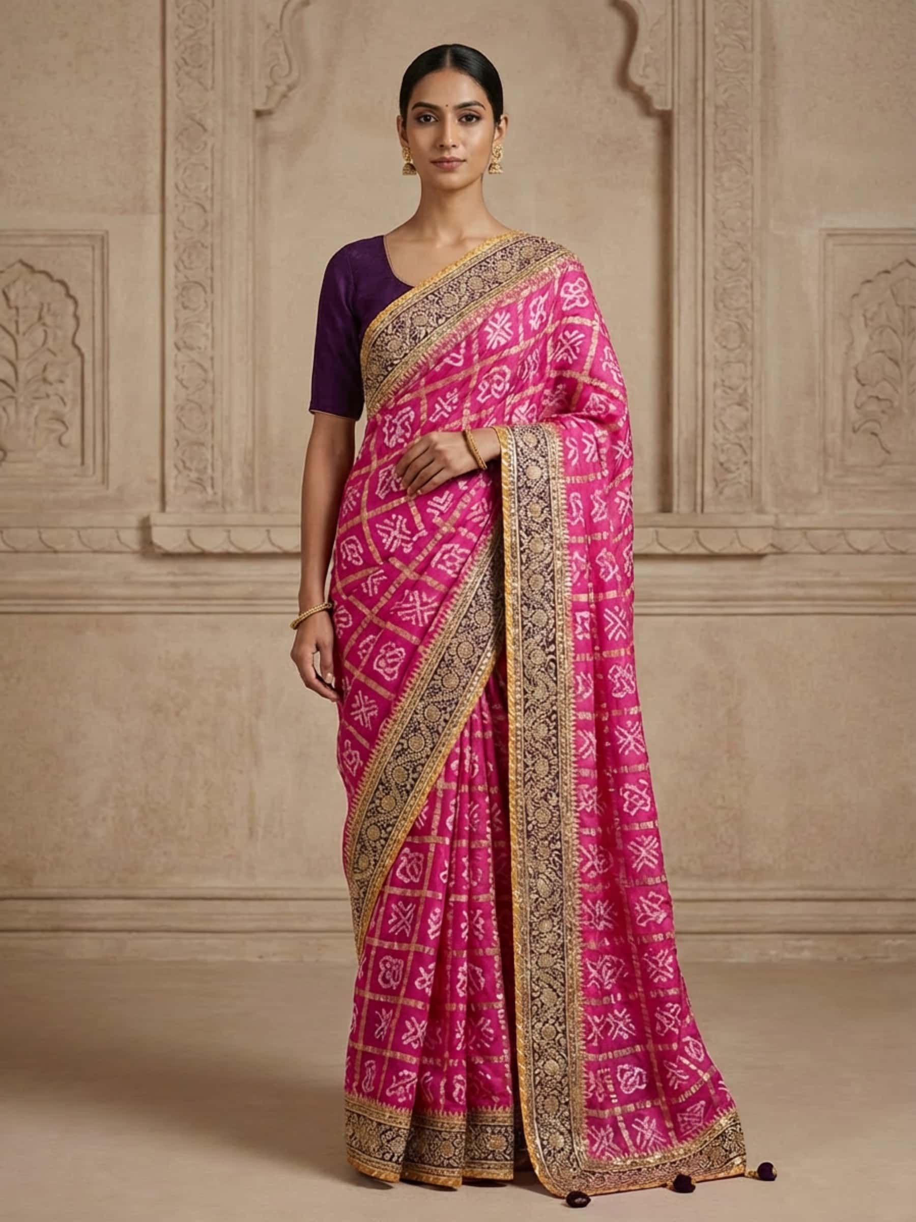 Exclusive Designer Pink Gharchola Saree in our Signature Design