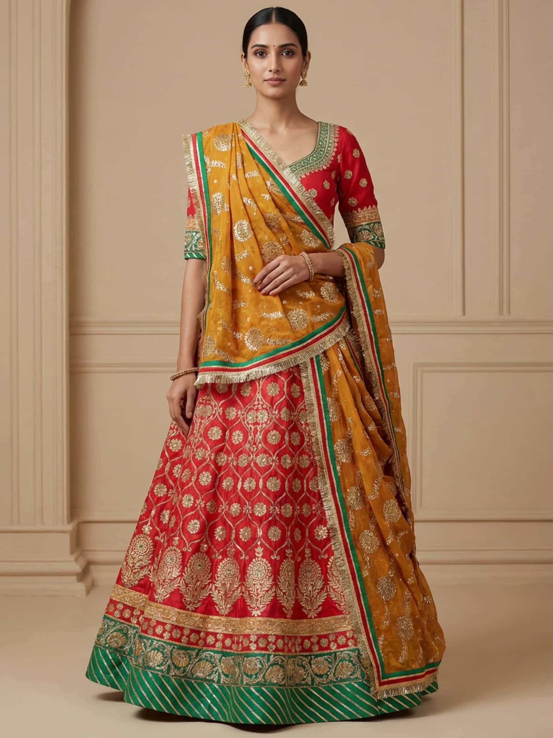 Exclusive Designer Royal Rajputi Lehenga Set in Handwork - Image 1