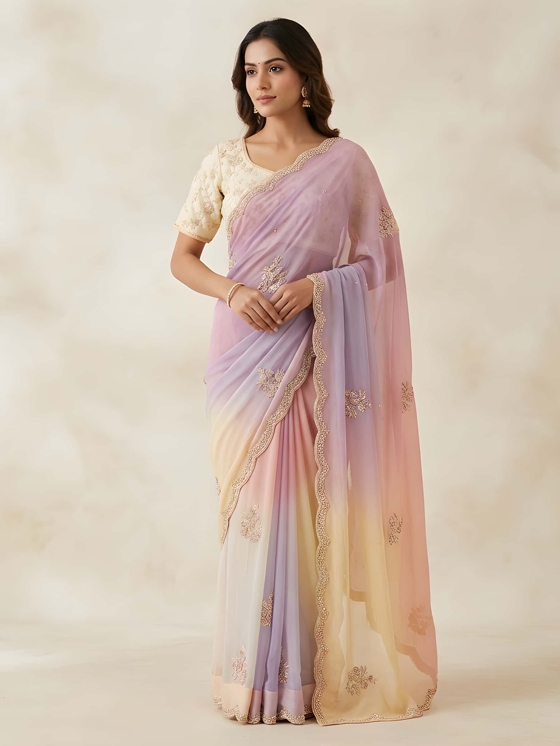 Exclusive Ombre Dyed Handmade Pure Chiffon - Image 1