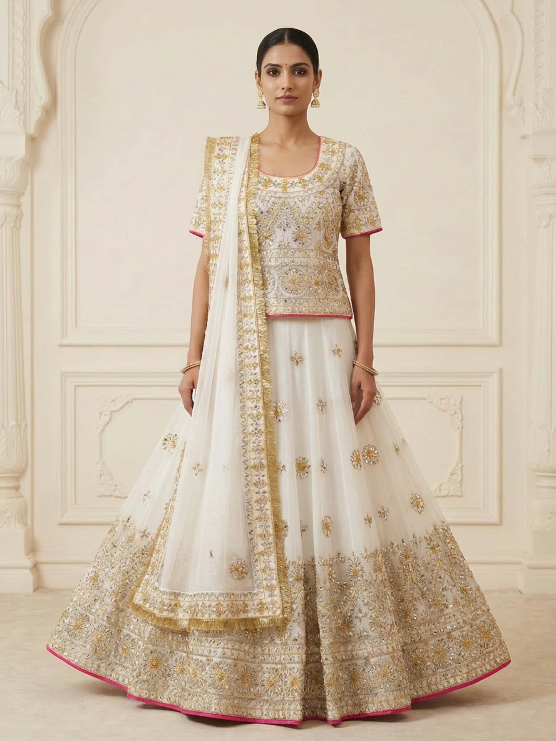 Gota Patti Kurti Lehenga with Kachi Patti Detailing - Image 1