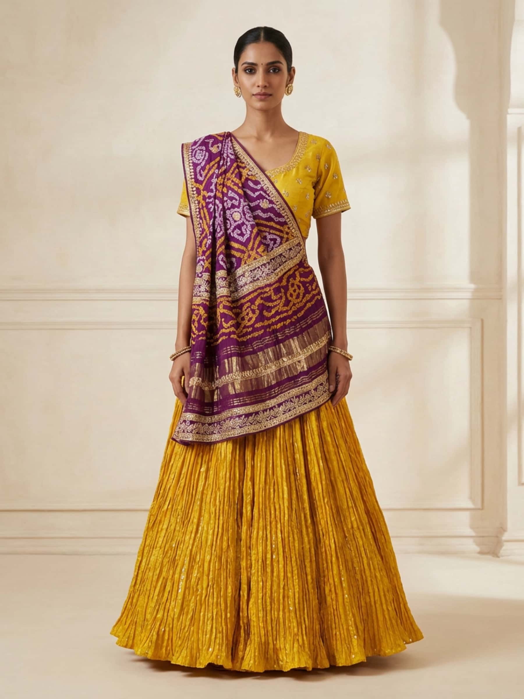 Radiant Splendour Crushed Skirt with Gajji Dupatta - Image 1
