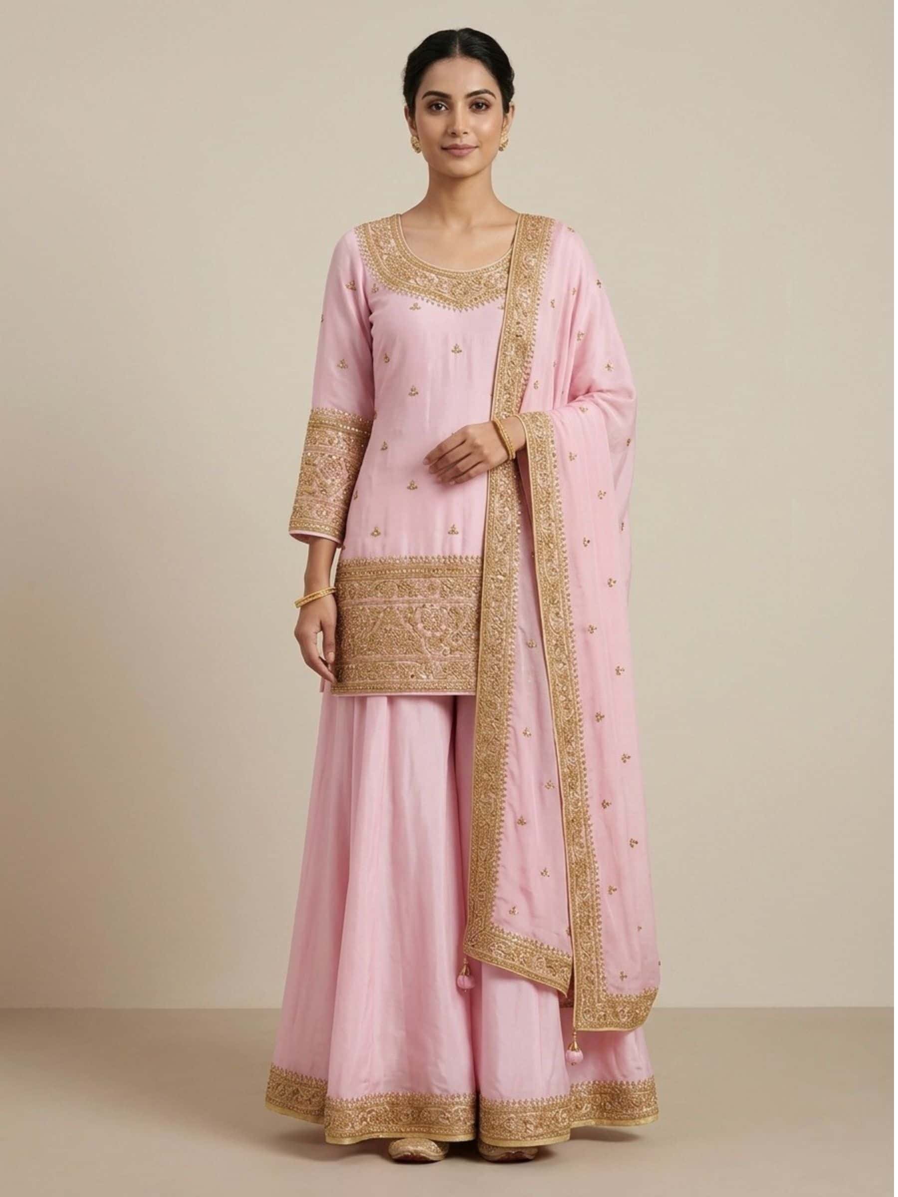 Regal Fine Handworked Marodi Sharara Set - Image 1