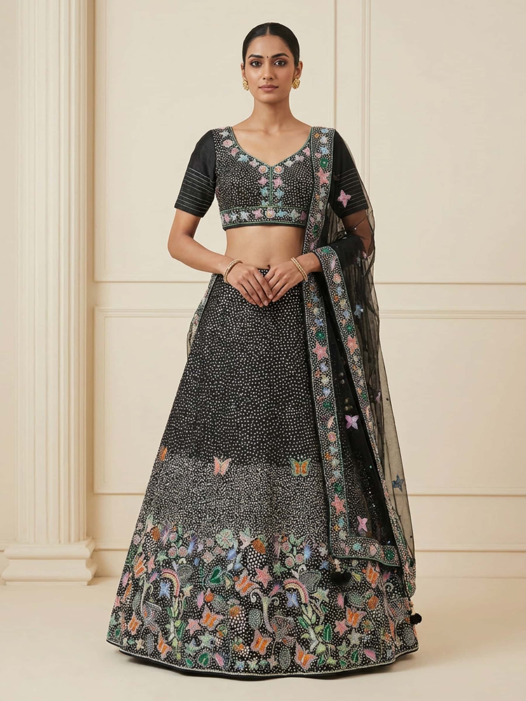 Sangeet Lehenga with Resham and Sequins Embroidery - Image 1