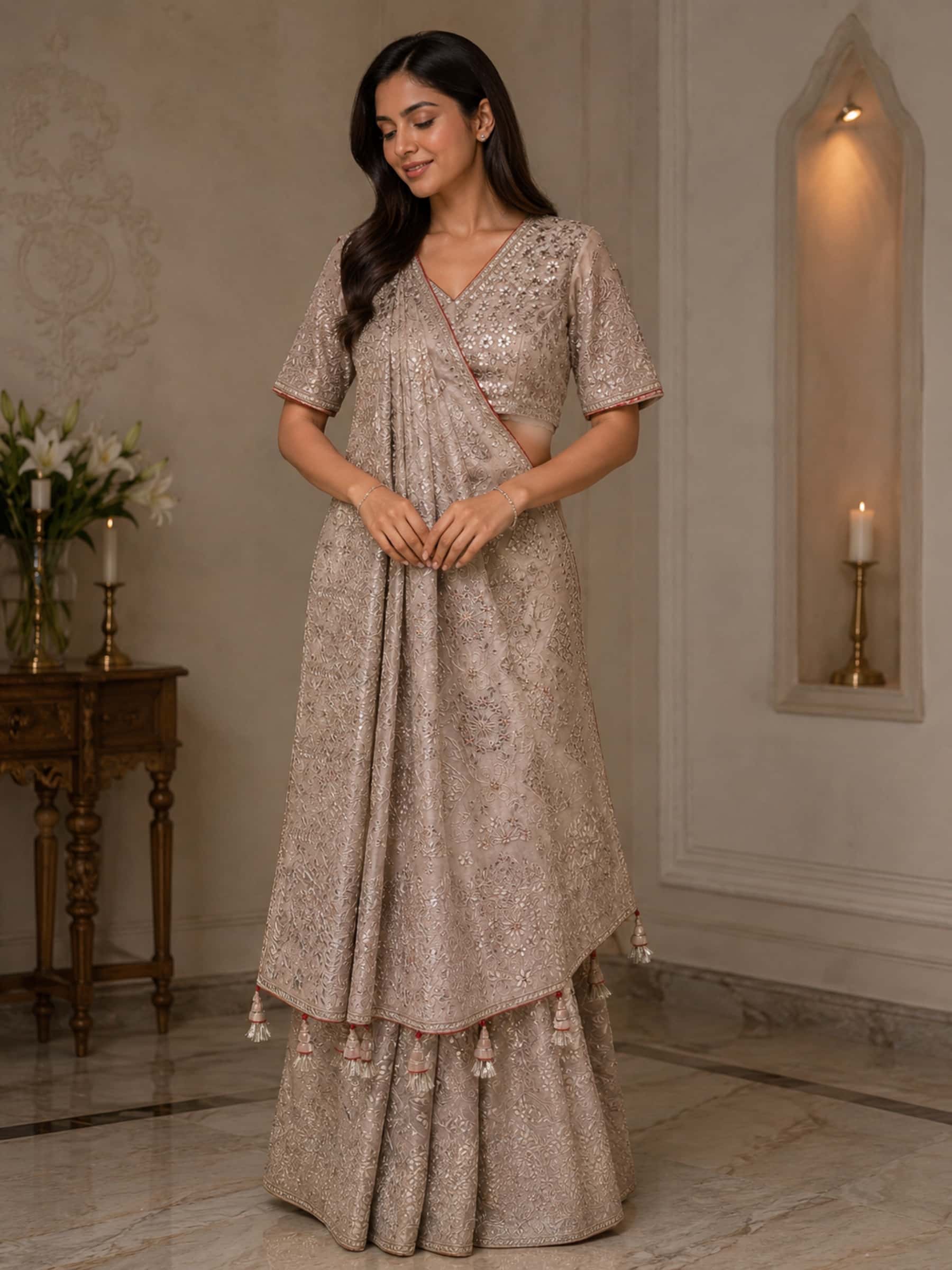 The Royal Glow of Gota Patti in Pure Tissue - Image 1