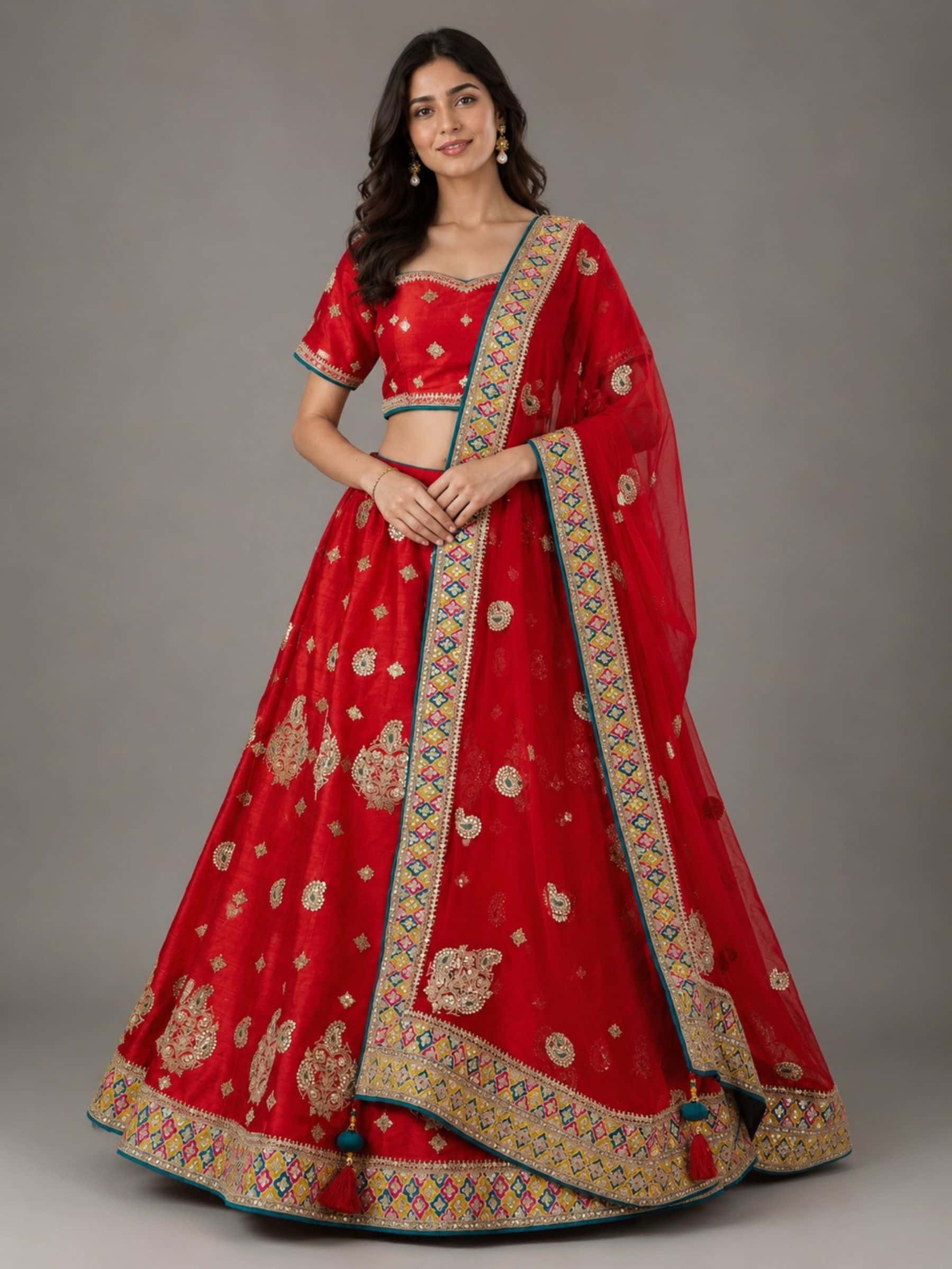 The Wedding Lehenga Set in Red