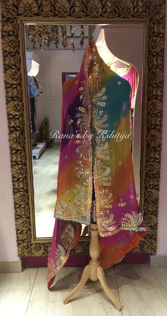 Panchrangi Designer Gota Worked Dupatta