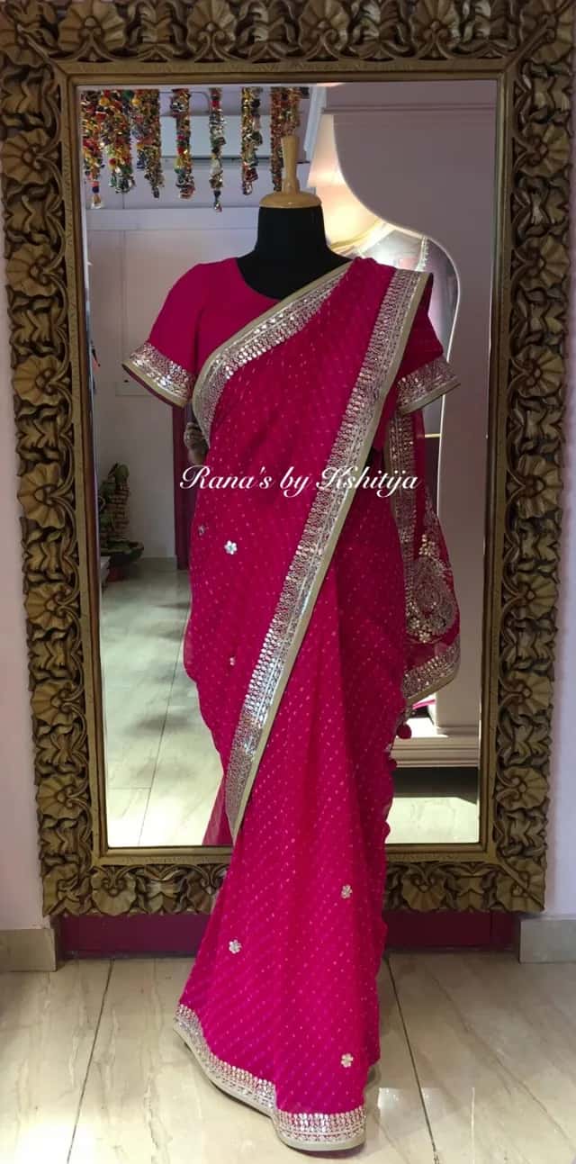 Pink Mothda Leheriya Saree With Beautiful Motifs - Image 1