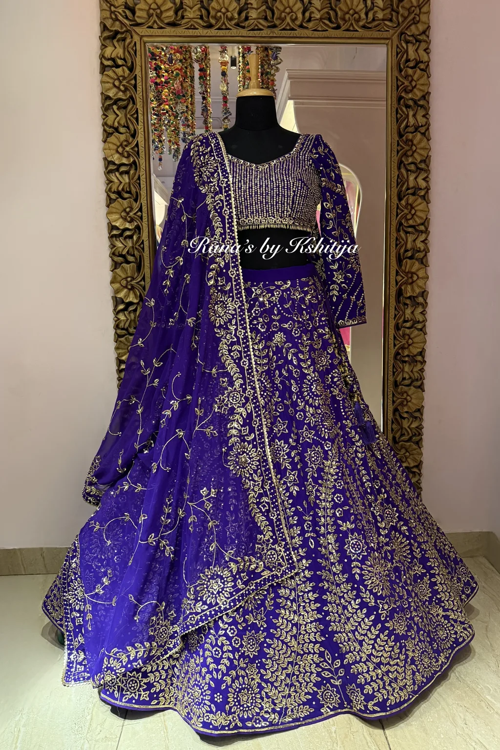 Regal Elegance in Purple and Gold - Size 34
